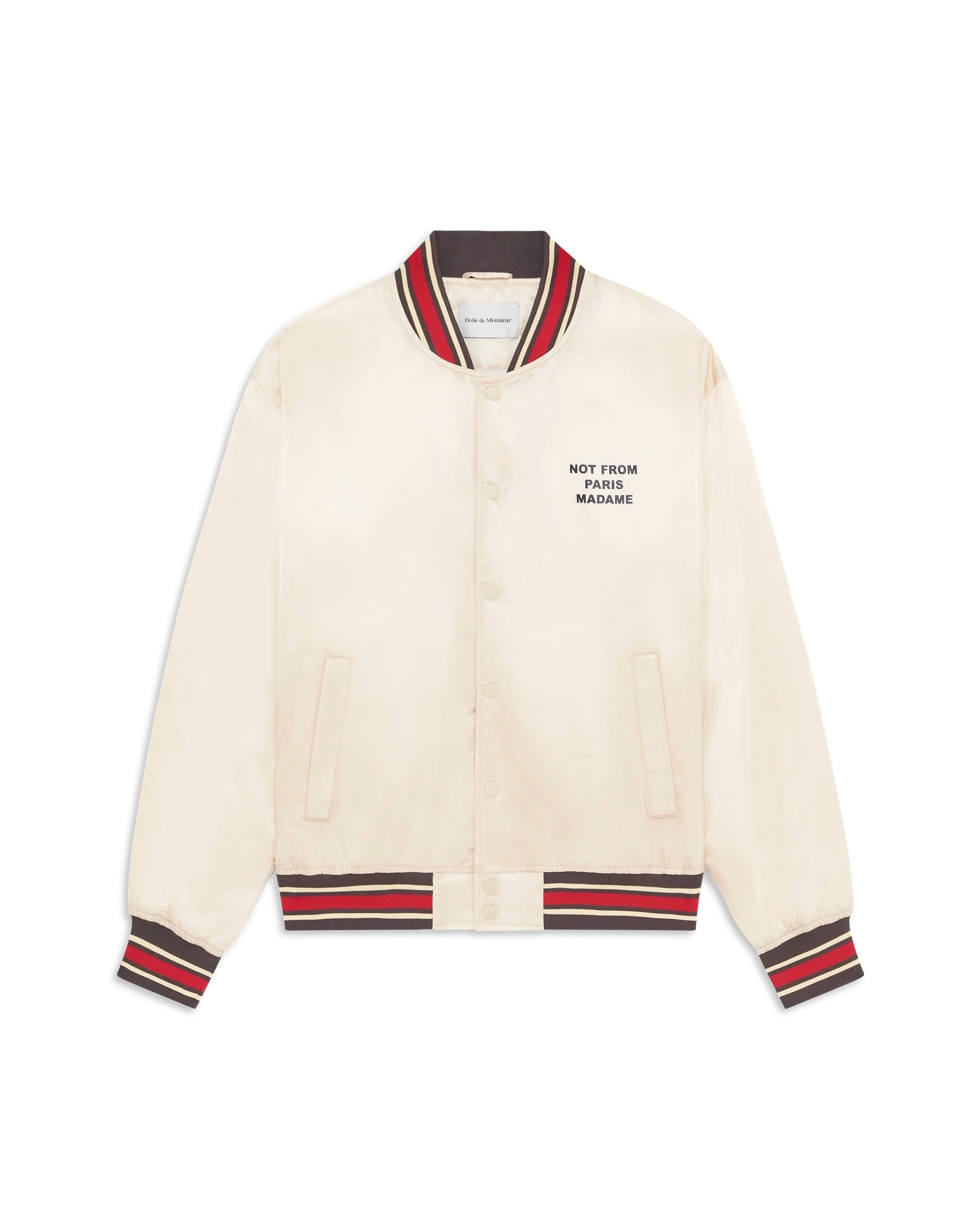 Drôle De Monsieur Slogan Nylon Bomber Blouson Off White