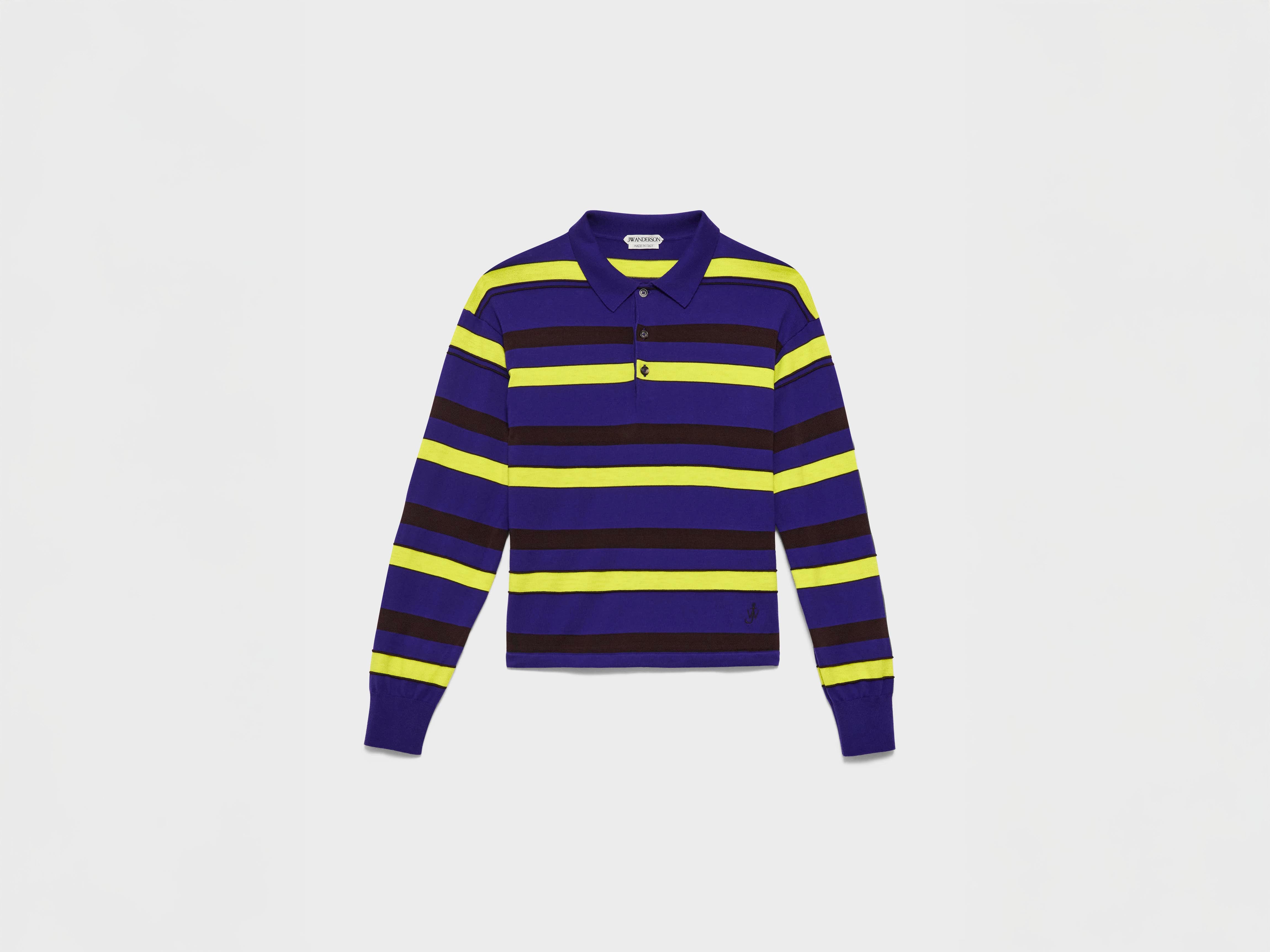 J.W.Anderson Knitwear Rugby Polo Top ultraviolet gestreift