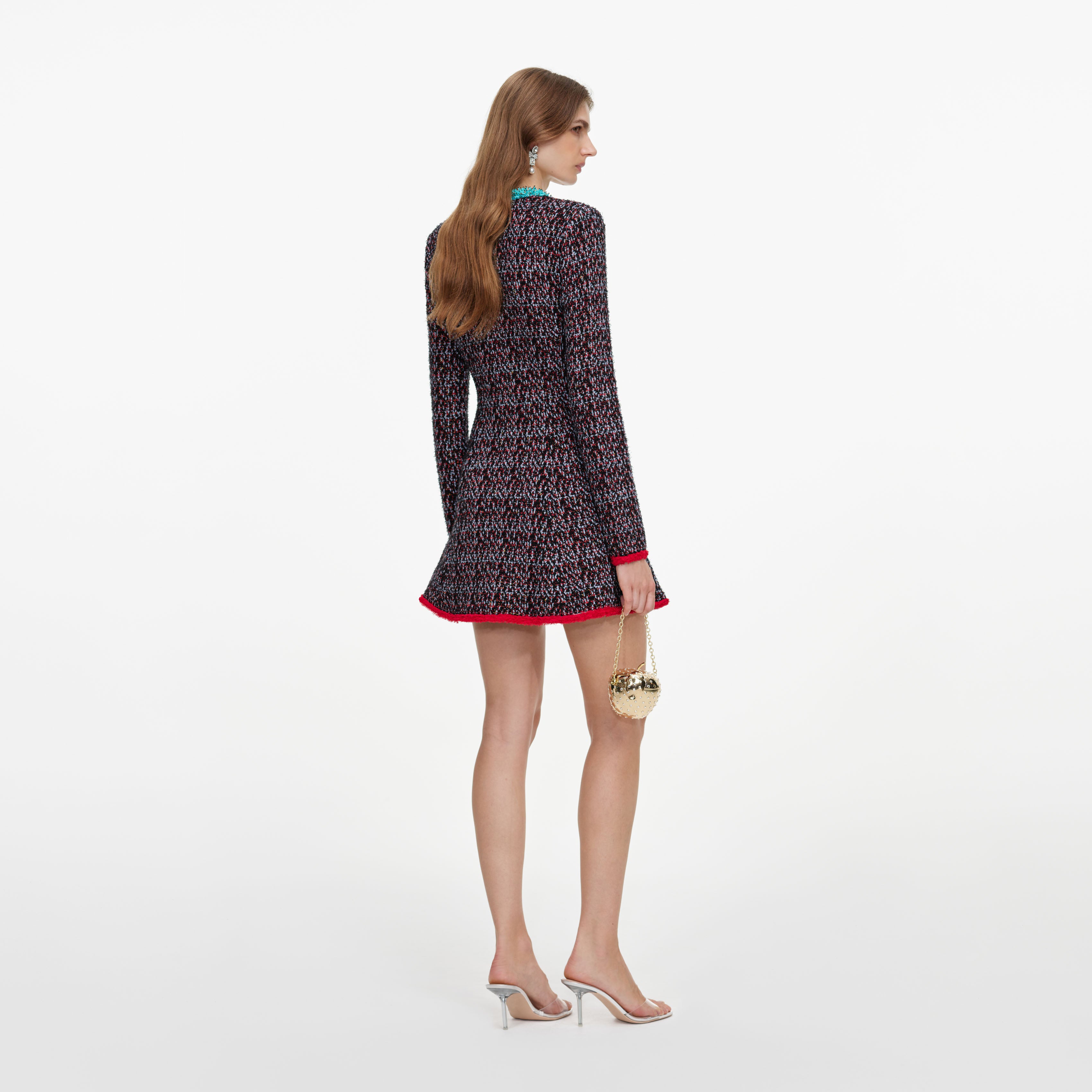 Self-Portrait Multi Textured Knit Mini Strickkleid Multi