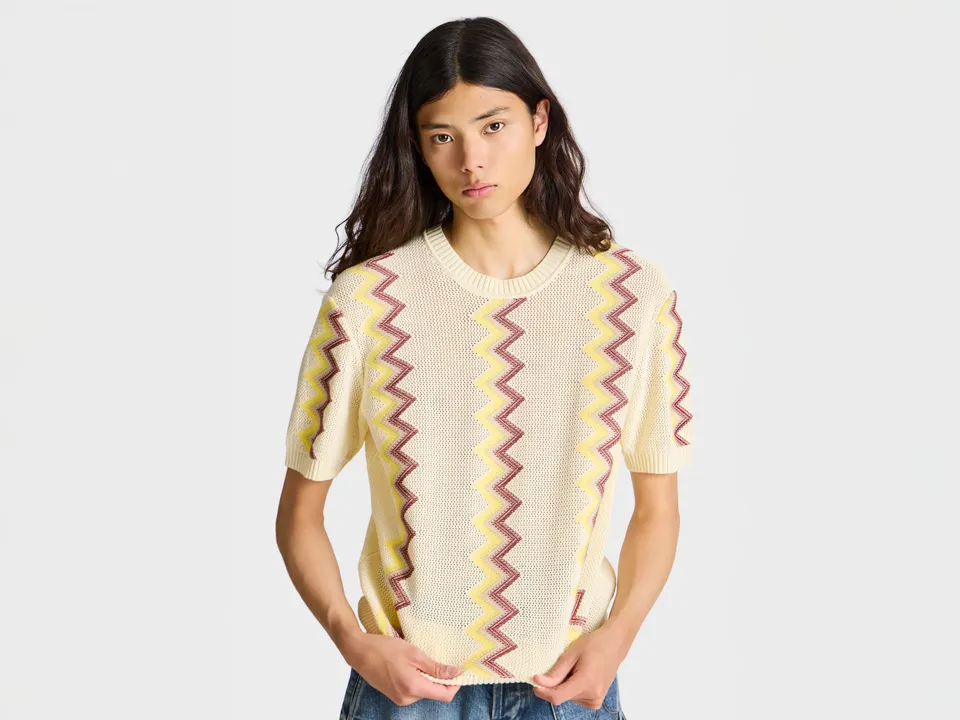 J.W.Anderson Knitwear Chevron Jumper Herren Elfenbein