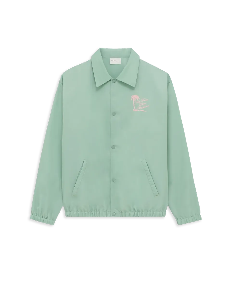 Drôle de Monsieur K-JT277 Jacke Water Green Nylon Slogan