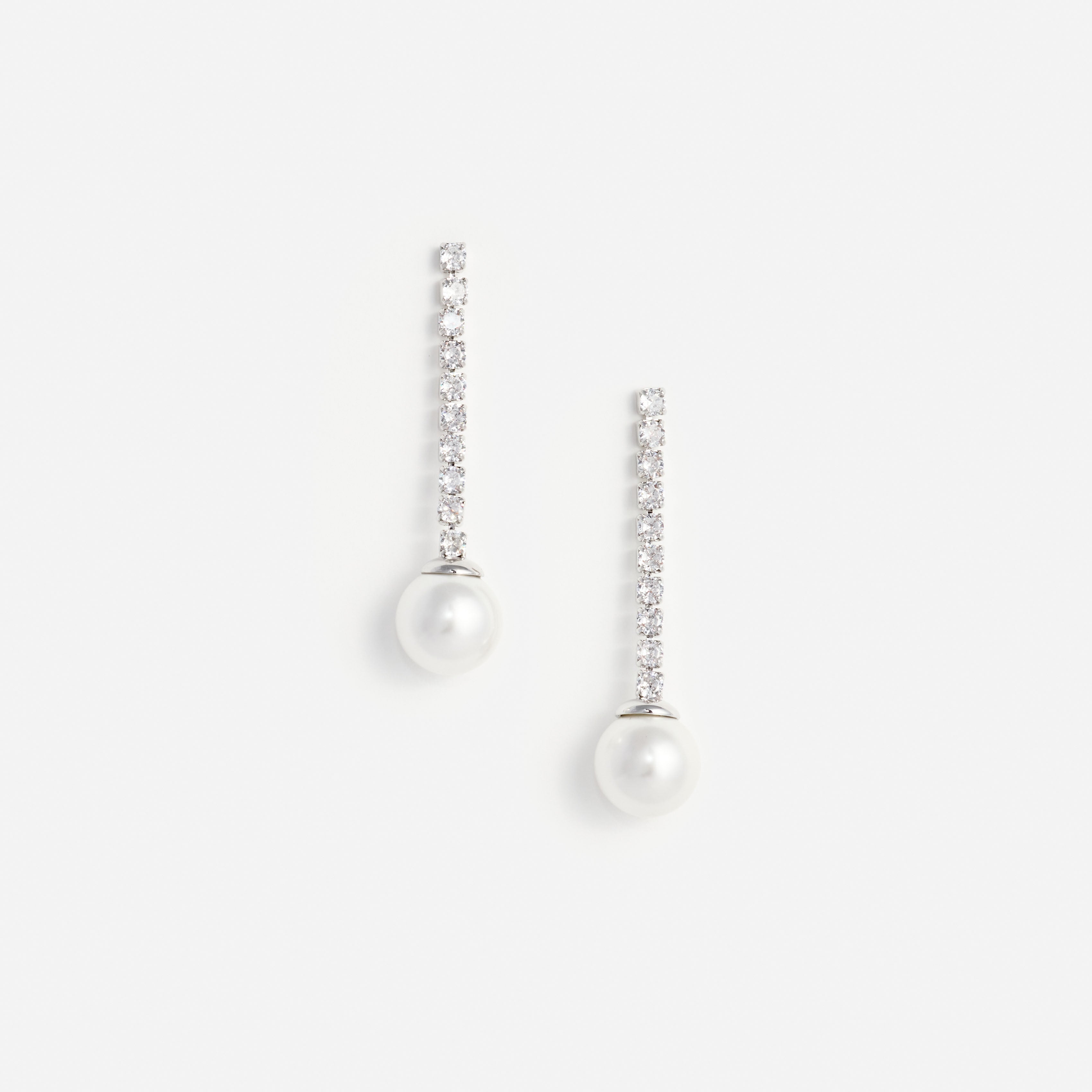 Self Portrait Crystal Pearl Droplet Ohrringe Creme