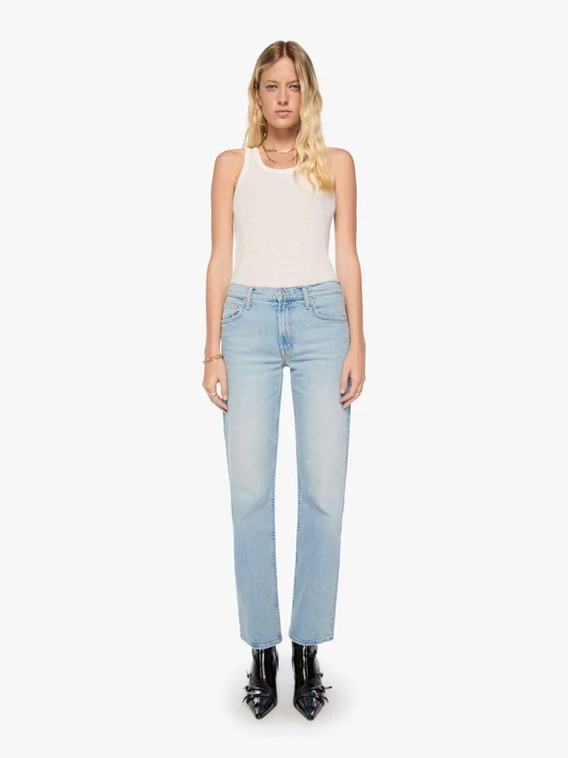 Mother The Newbie Skimp Straight Jeans Hellblau Mid-Rise