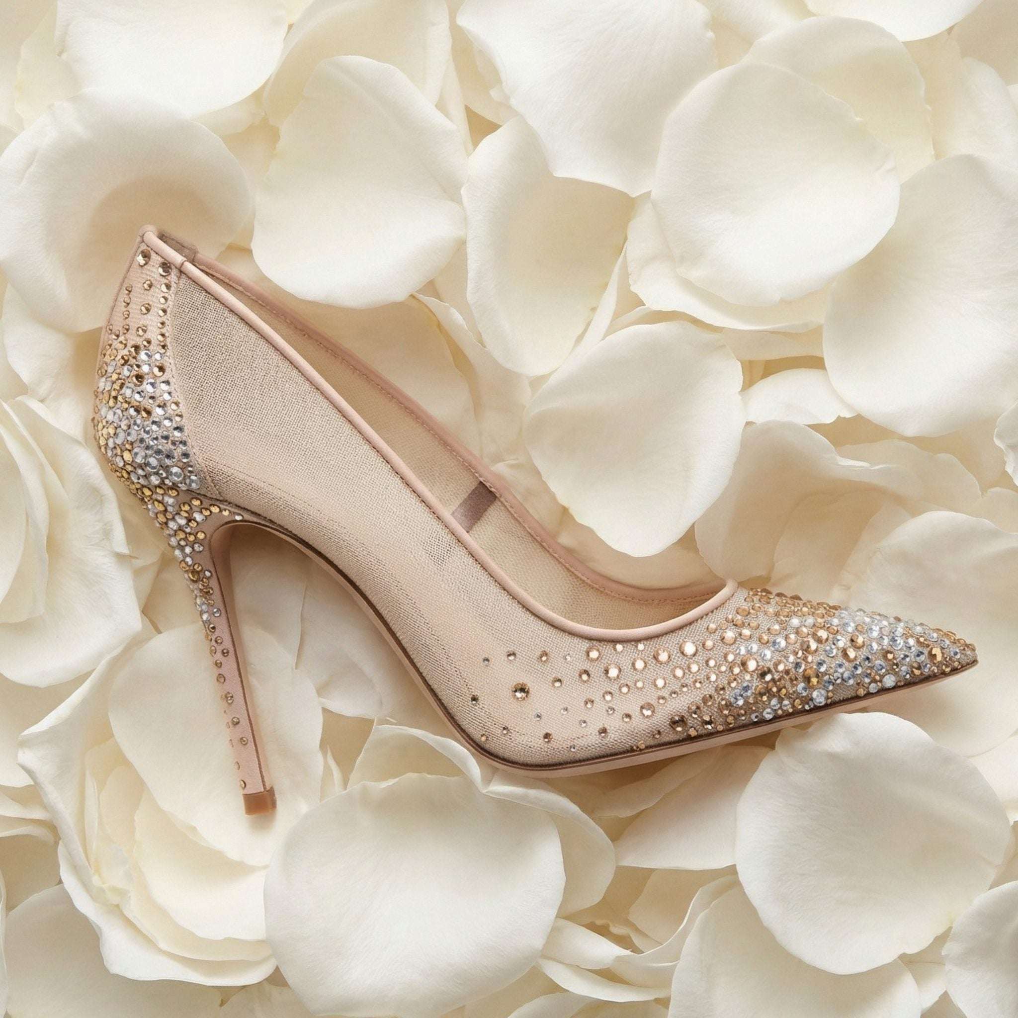 Gedebe Anitta Pump Pumps Mesh Weiß mit Kristallen 105