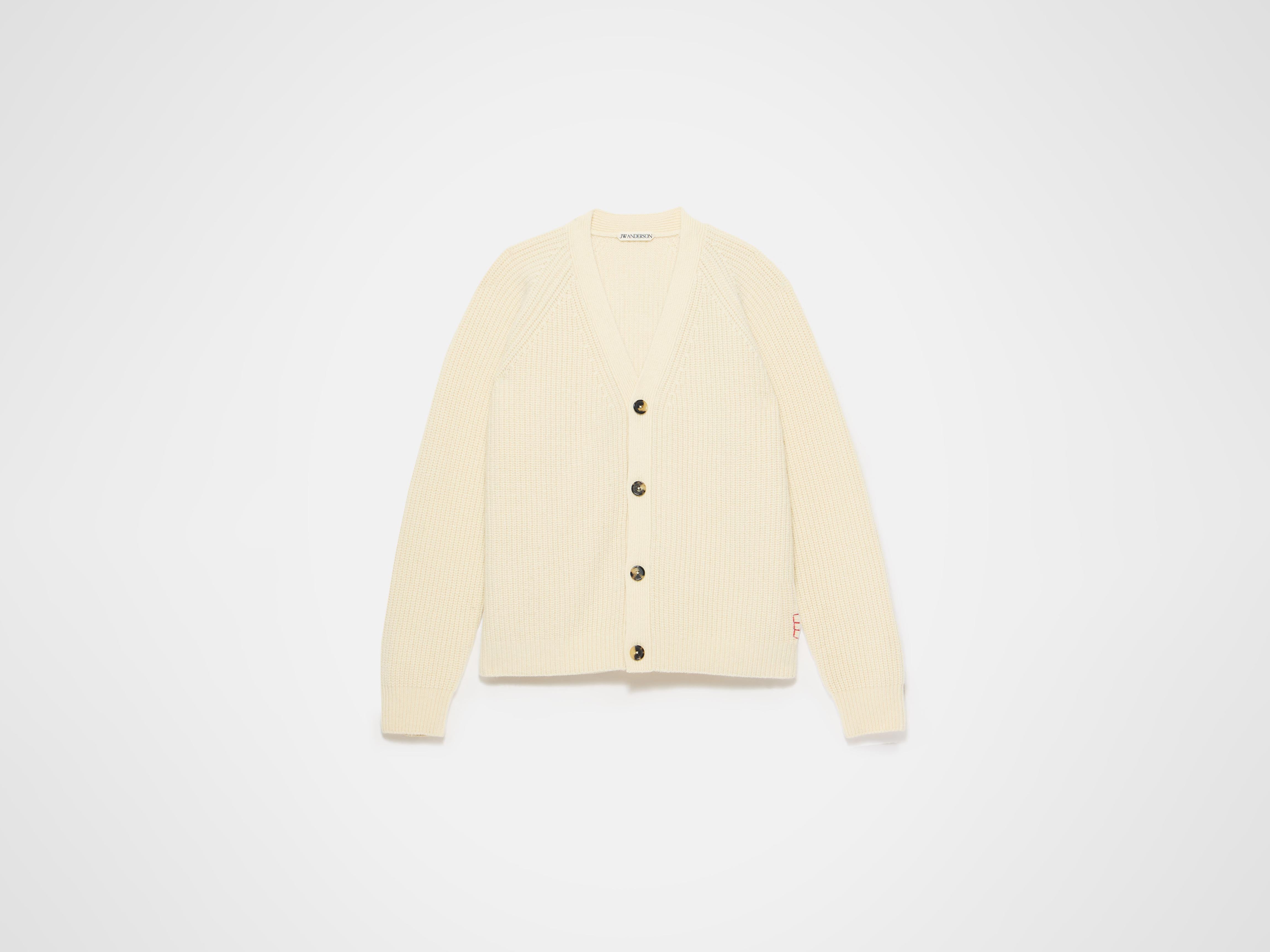 J.W.Anderson V-Neck Cardigan Ivory Herren Yak