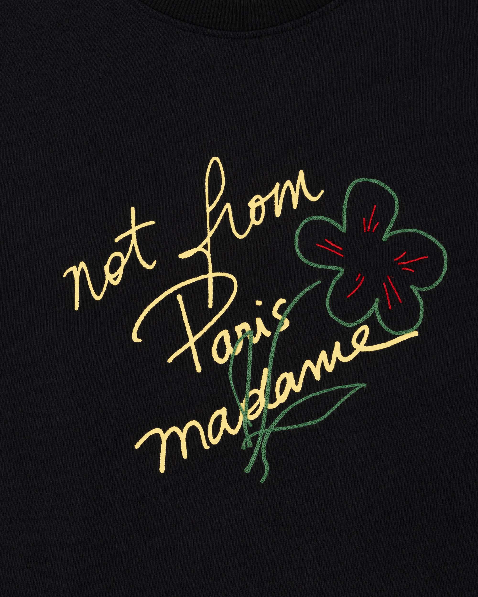 Drôle De Monsieur Sweatshirt Slogan Esquisse Schwarz Baumwolle