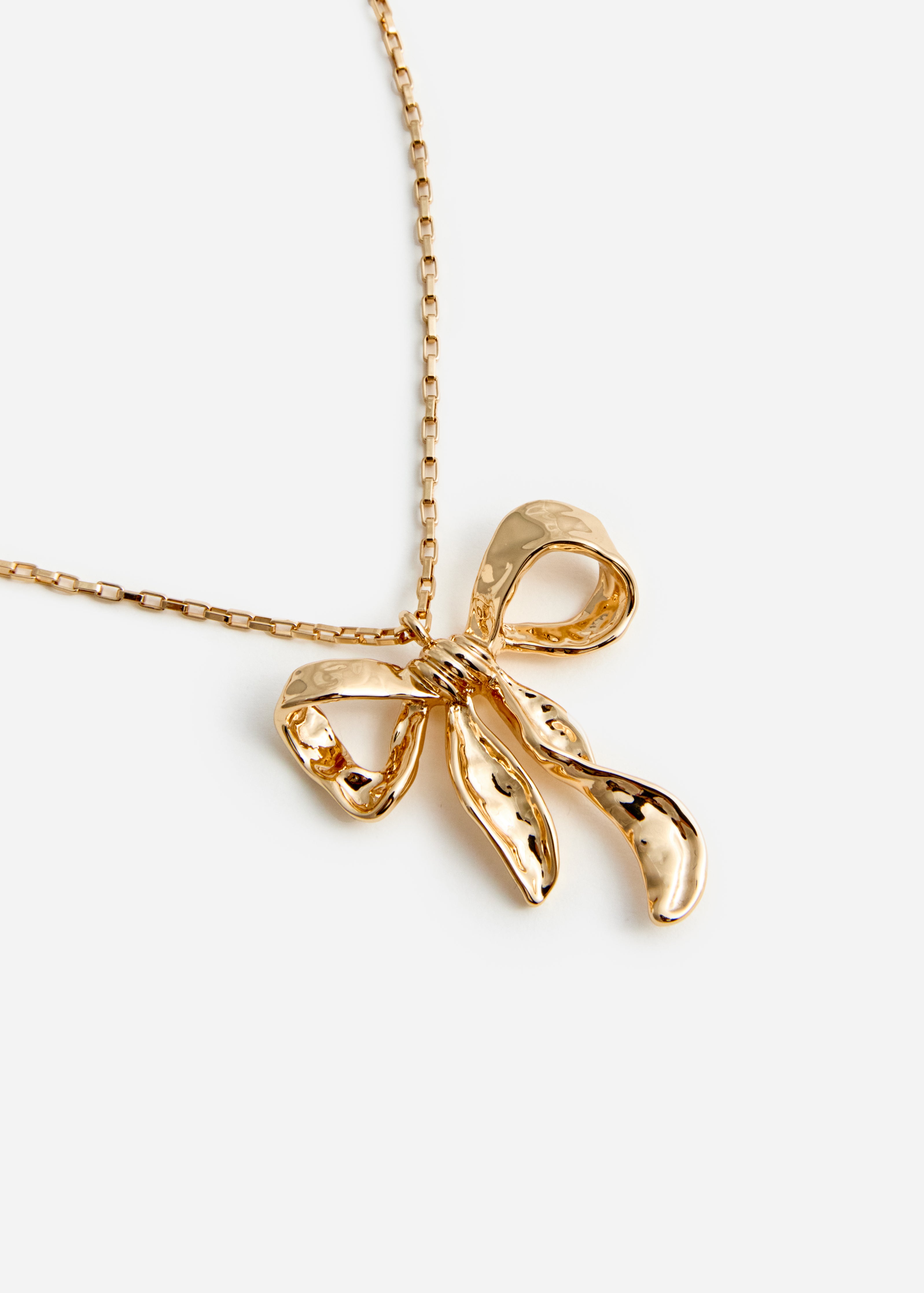 Self Portrait Mottled Gold Bow Halskette Gold 45cm