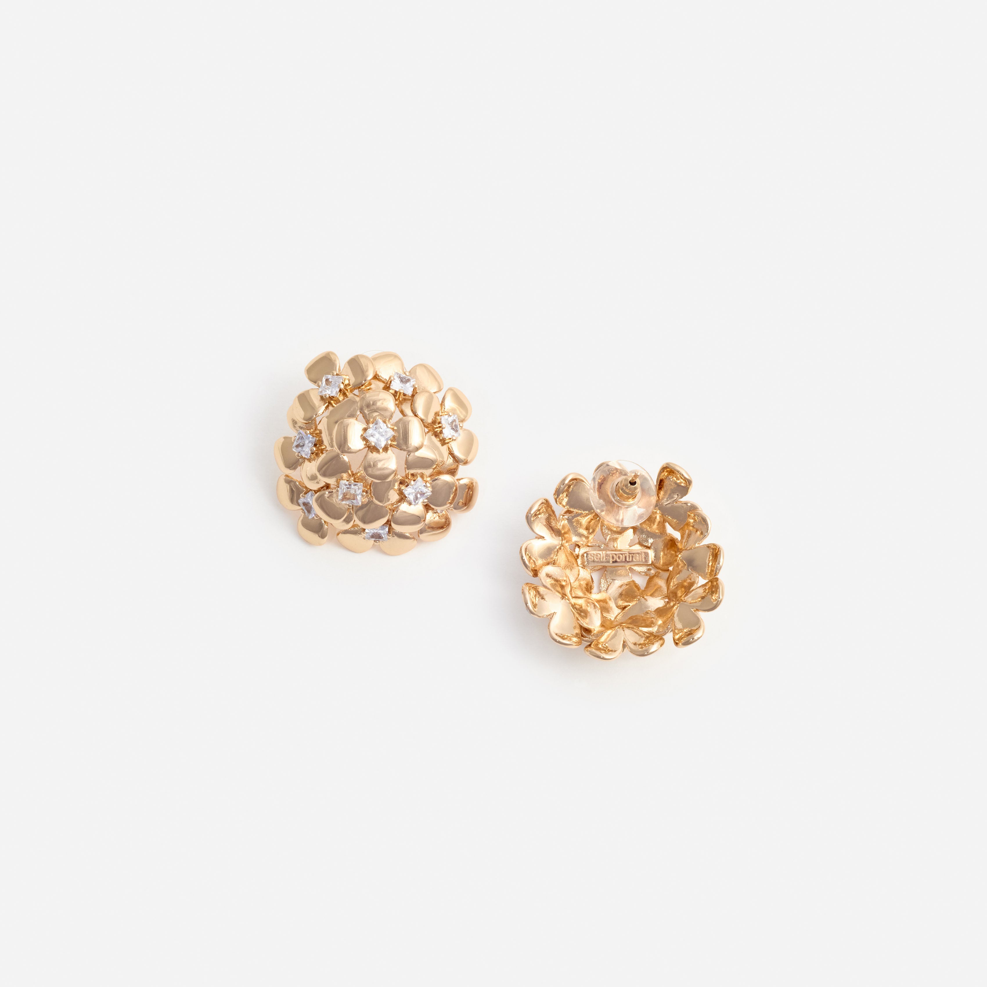 Self Portrait Gold Flower Cluster Ohrstecker Gold One Size