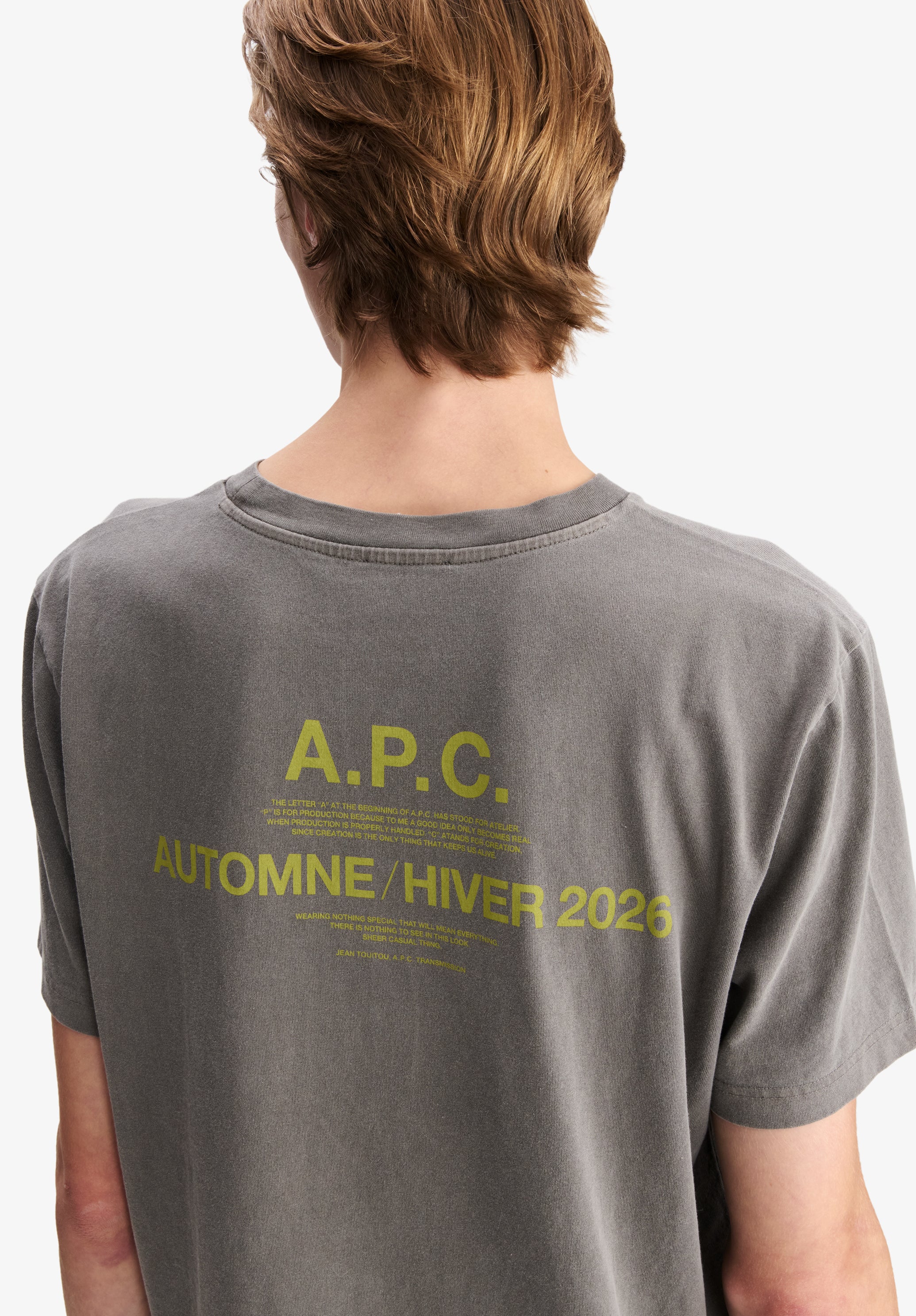 A.P.C. T-Shirts Polos Herbst 29 T-Shirt grau Bio-Baumwolle