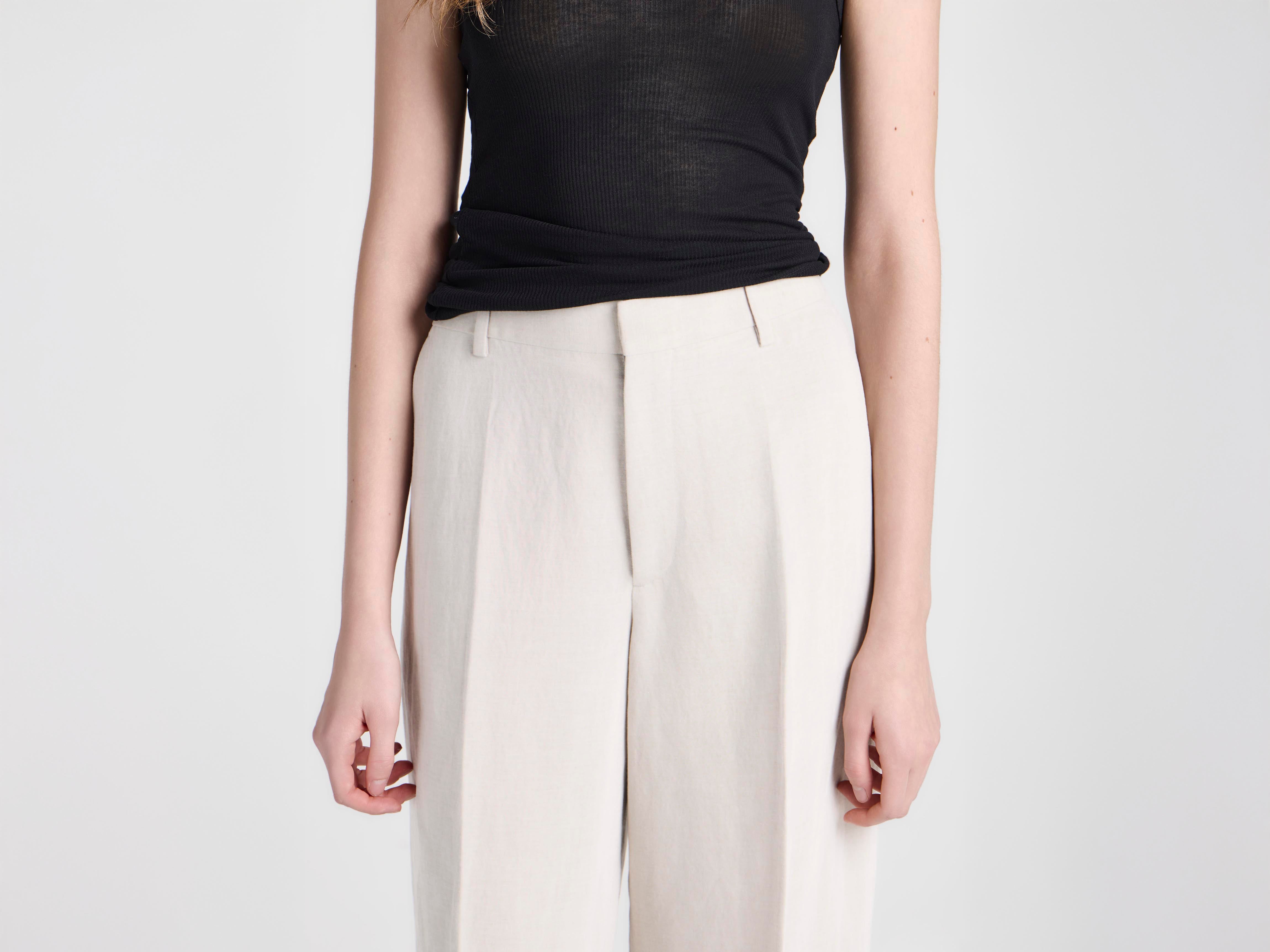 J.W.Anderson Tailored Hose Natur Leinenmix Damen Hornknöpfe