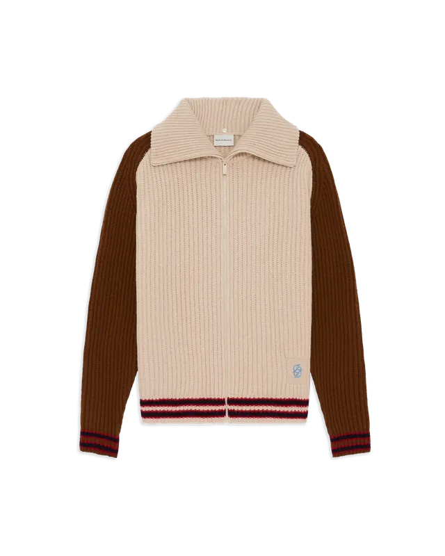 Drôle De Monsieur Sherpa Cardigan Off White Wolle