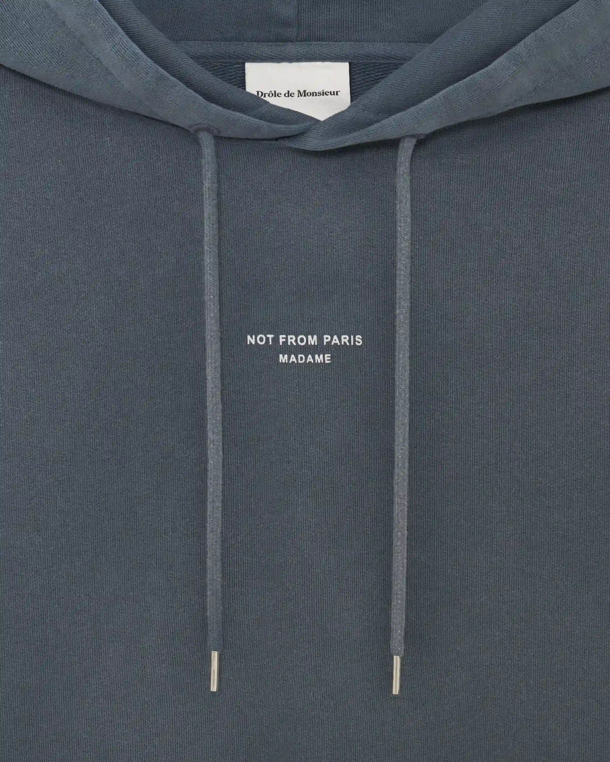 Drôle de Monsieur M-HO161 Hoodie Dark Grey Slogan Baumwolle