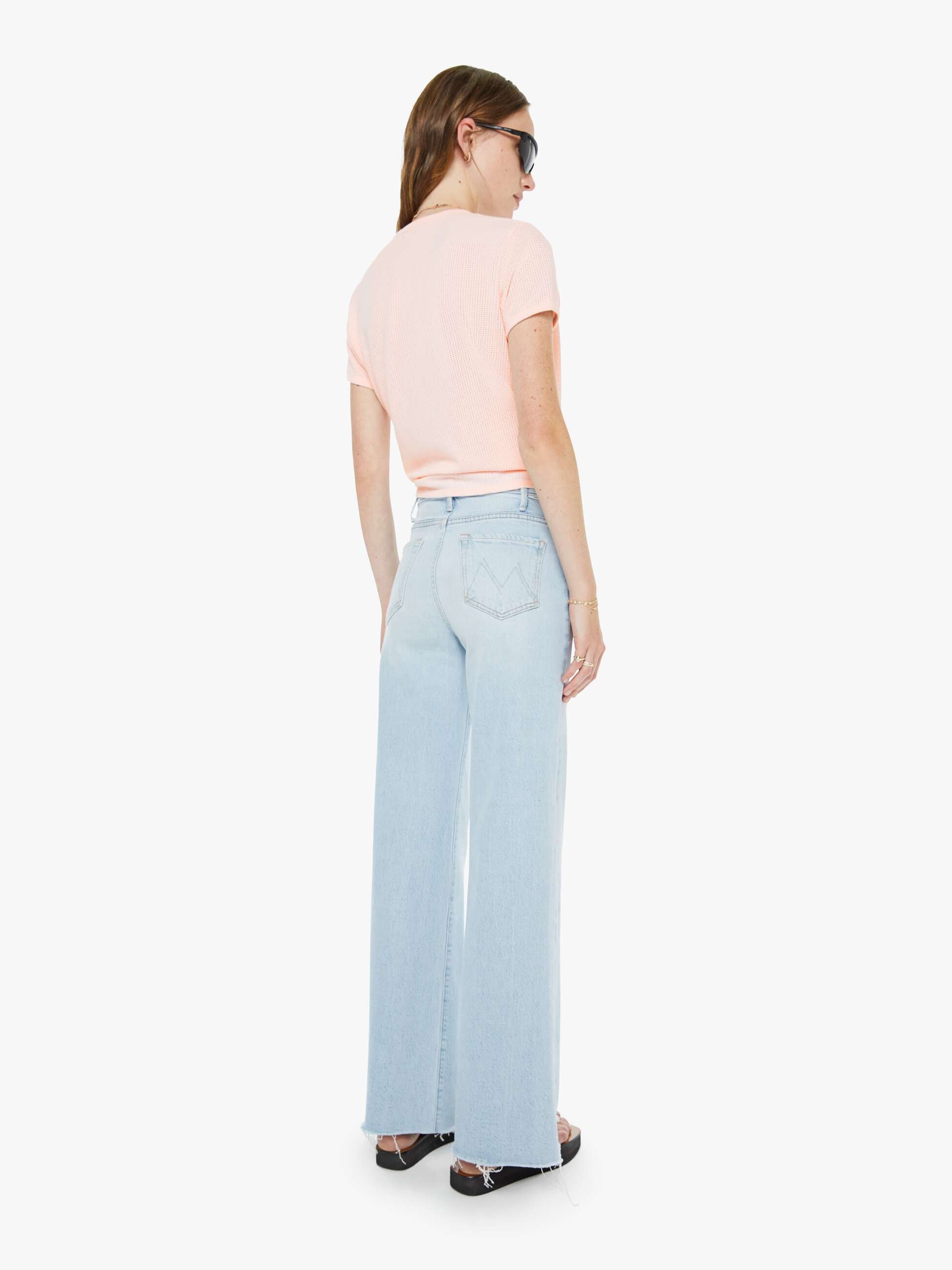 Mother Hustler Roller Skimp Wide Leg Jeans Bring The Cooler