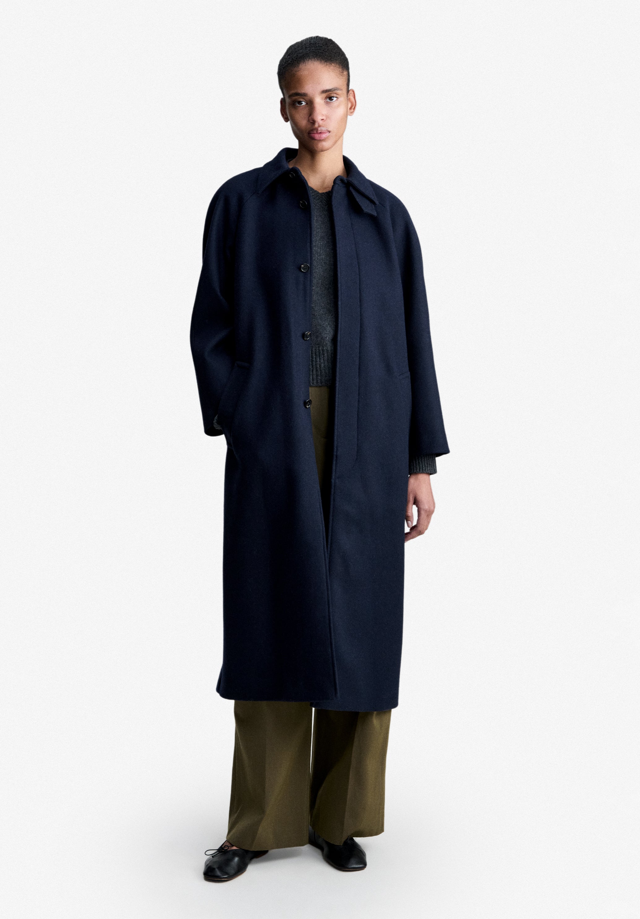 A.P.C. Mac Mantel marine meliert Wolle Gr.38