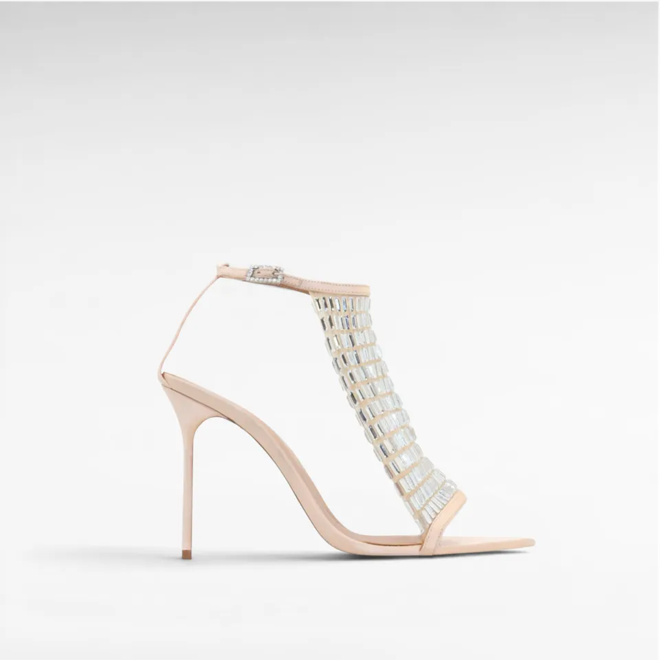 Gedebe Lumière Sandal Satin-Sandalen Kristall