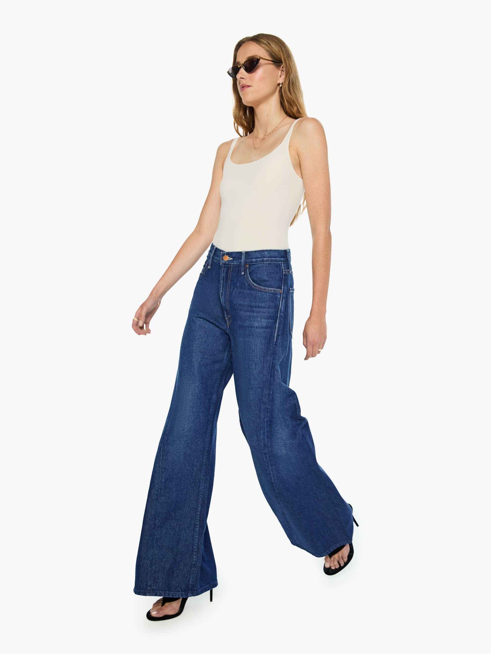 MOTHER SNACKS The Lemon Twist Sneak Wide Leg Jeans Yes Chef!