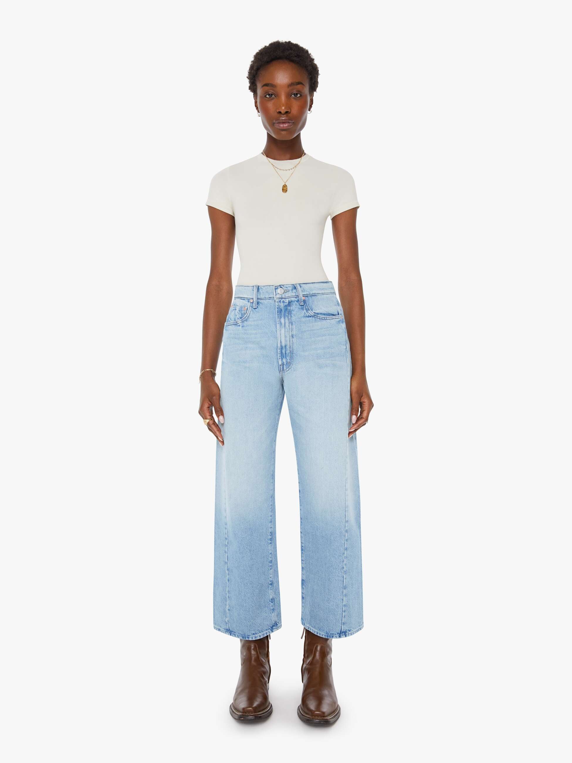 Mother The Half-Pipe Ankle Jeans This Is How I Roll hellblau