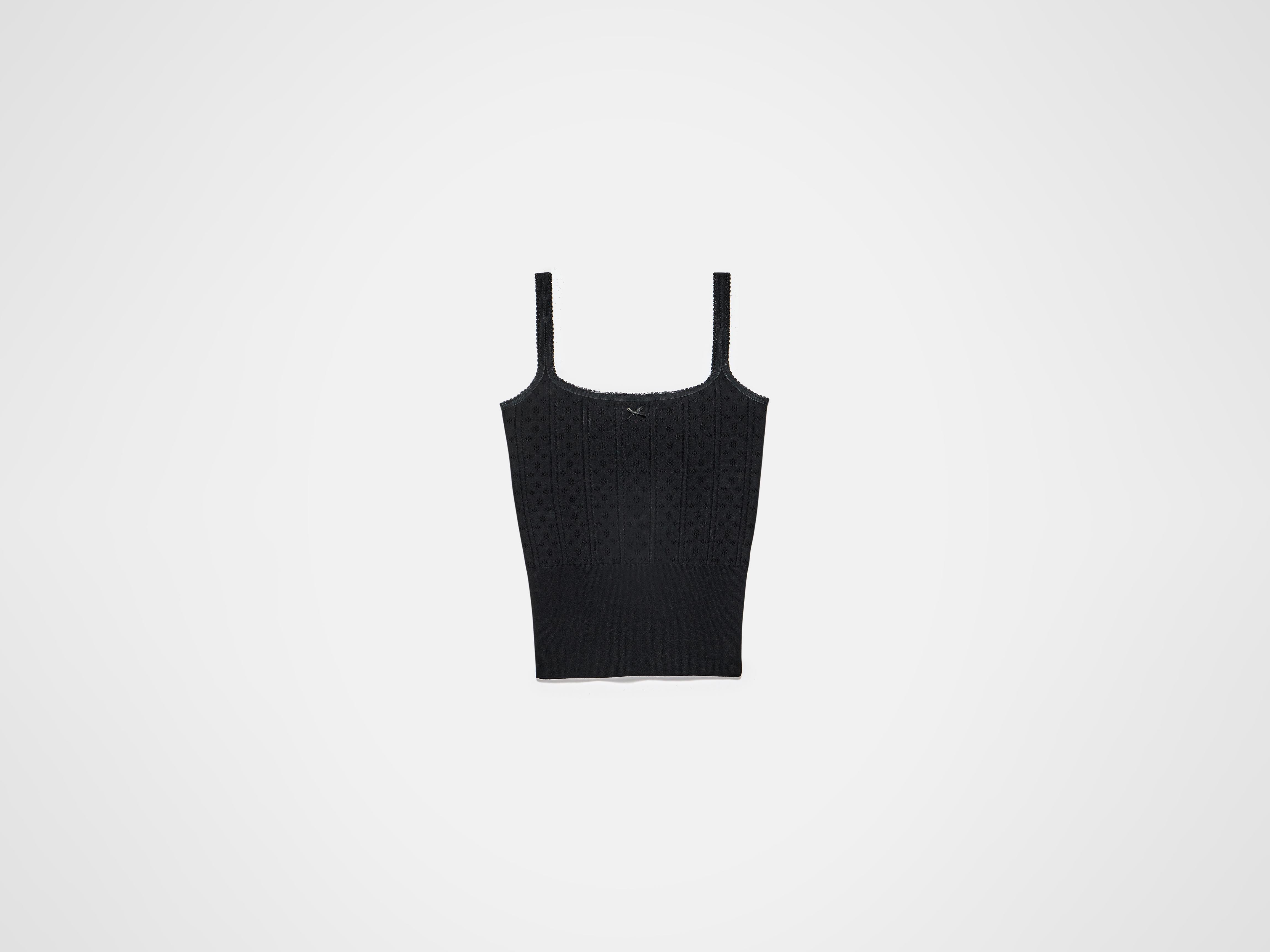 J.W.Anderson Pointelle Cami Top Schwarz Viskose