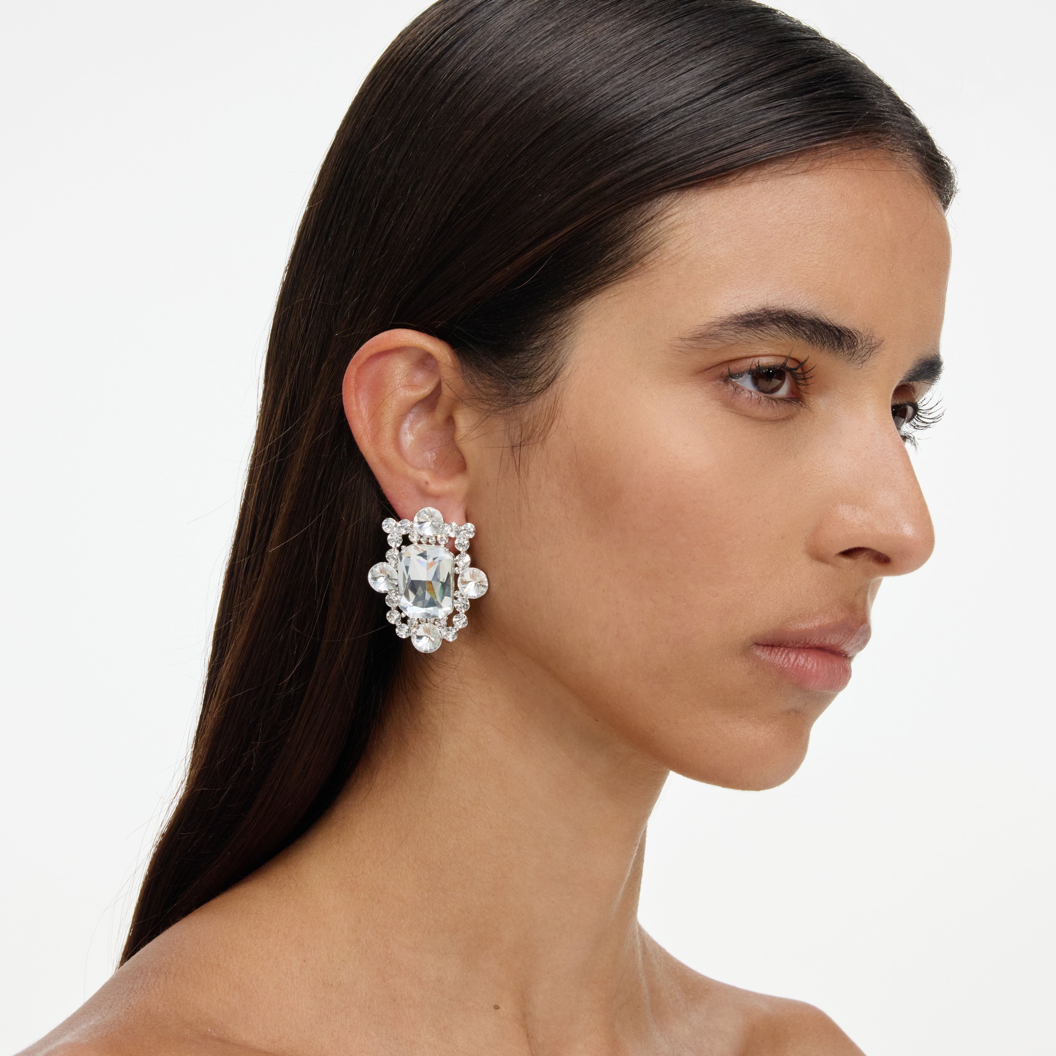 Self Portrait Silver Crystal Cluster Ohrringe Silber