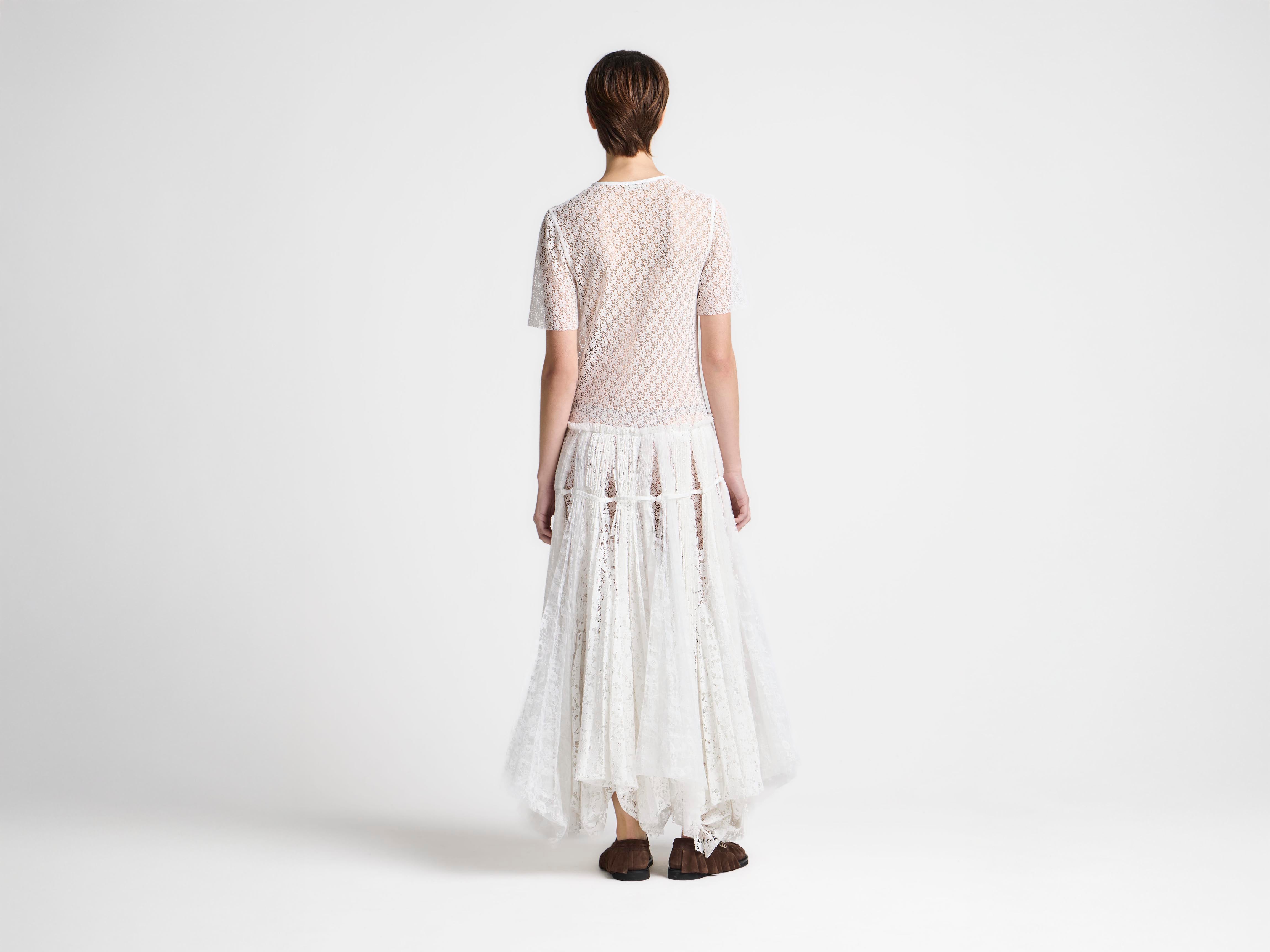 J.W.Anderson Dresses Longline Kleid Weiß Spitze Gr. 04-14