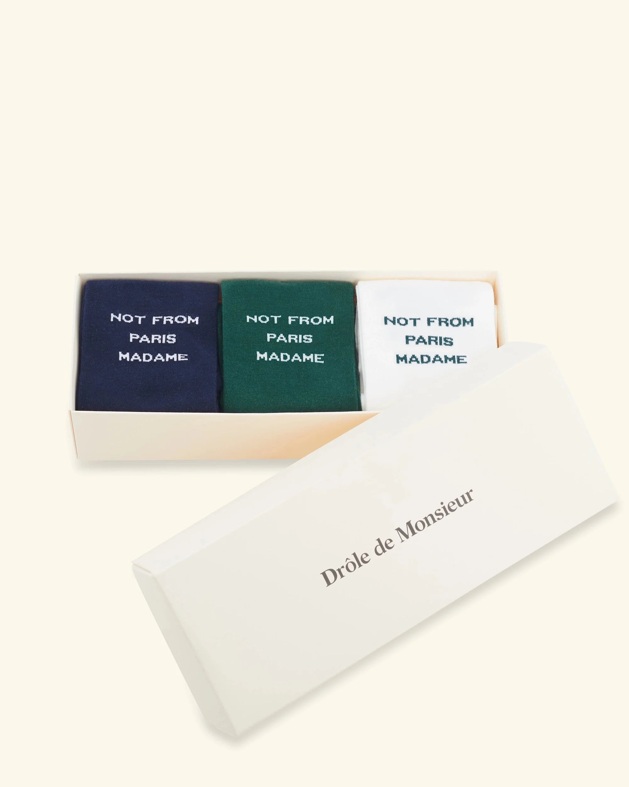 Drôle De Monsieur Pack Chaussettes Slogan Socken 3er Navy