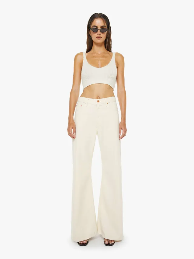 Mother Denim SNACKS Lemon Twist Sneak Jeans Natural