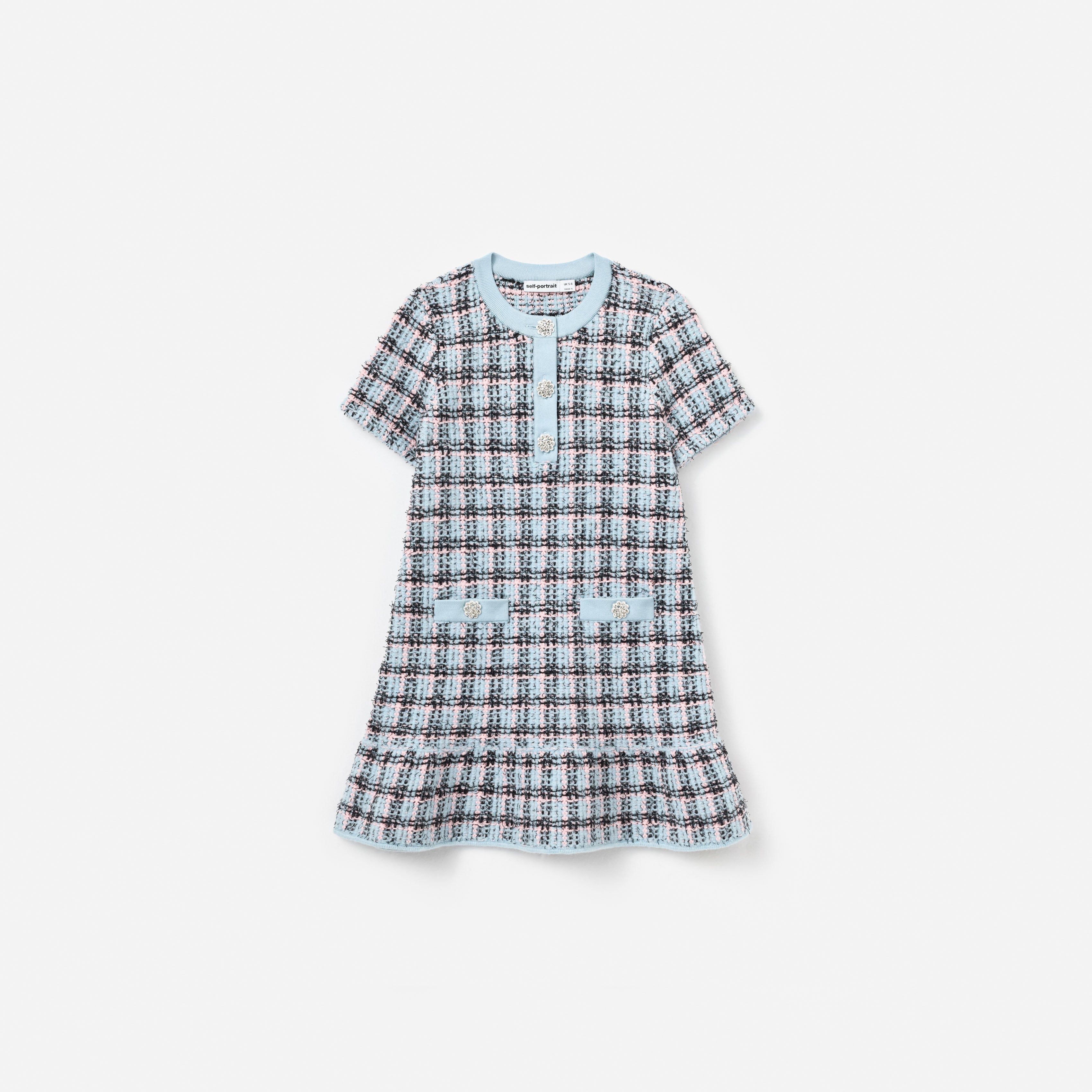 Self Portrait Textured Stripe Knit Kinderkleid Multi