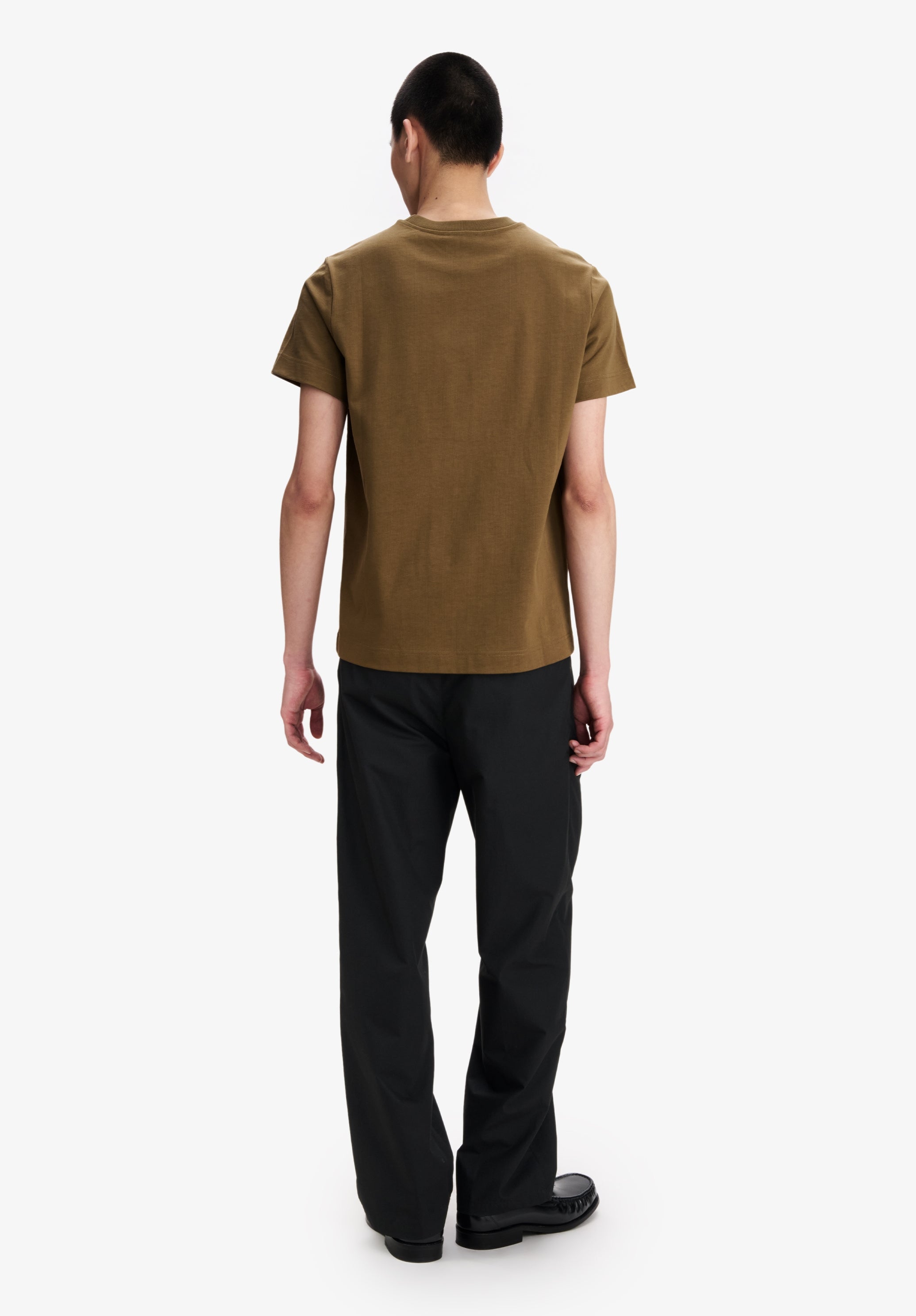 A.P.C. T-Shirt Bio-Baumwolle Khaki Rundhals