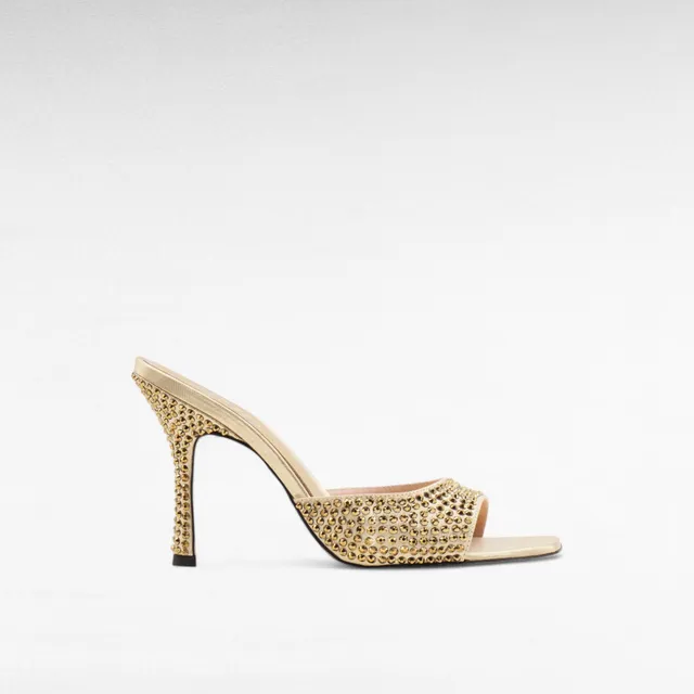 Gedebe Dita Mule Gold Mules 9,5 cm Strass