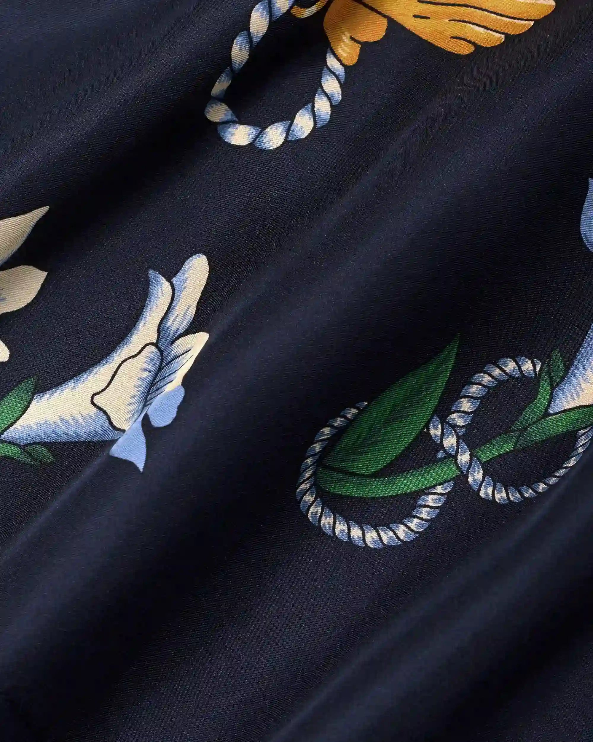 Drôle De Monsieur Short Soie Shell Shorts Seide Navy
