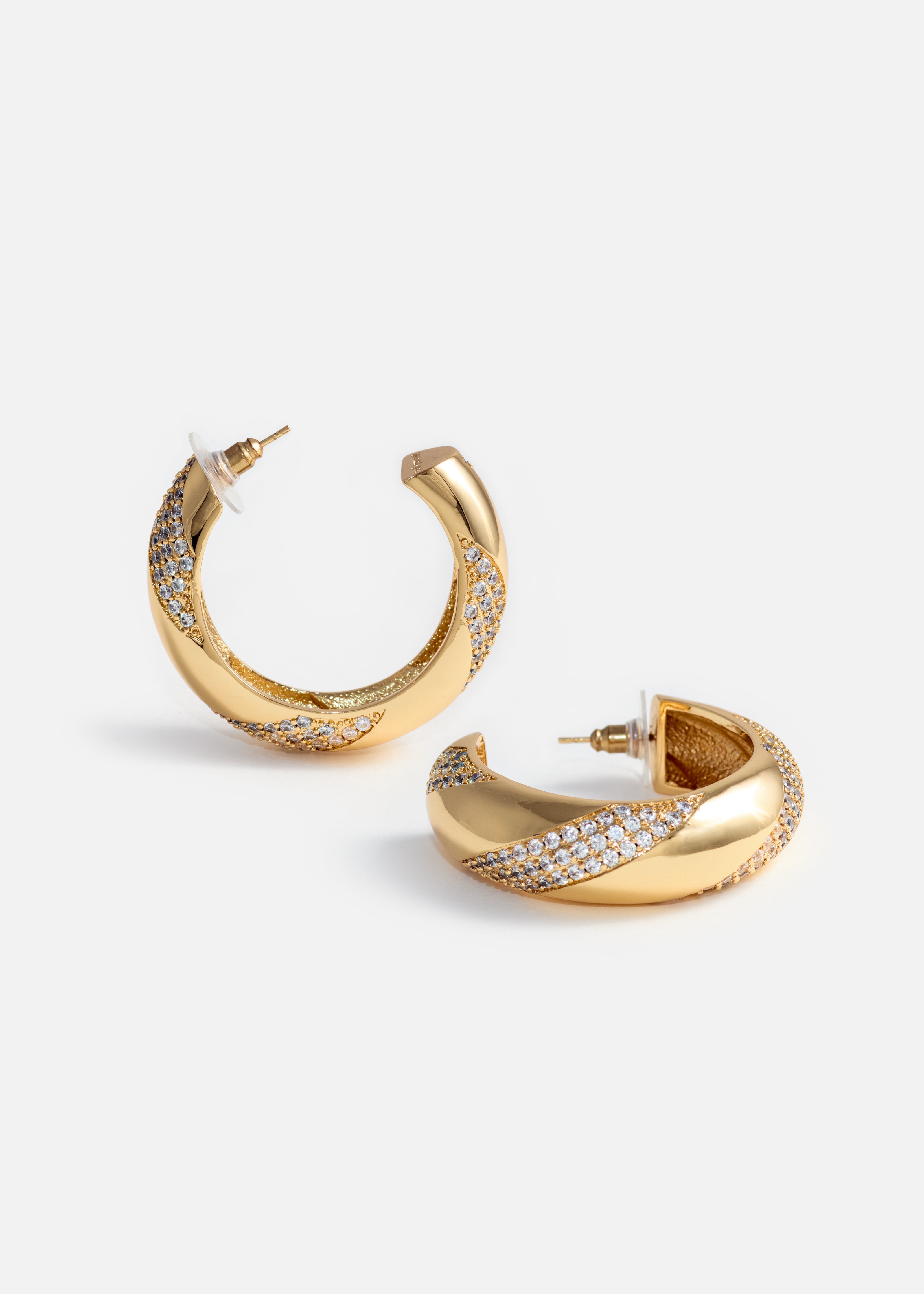 Self Portrait Gold Crystal Hoop Ohrringe Gold Kristall