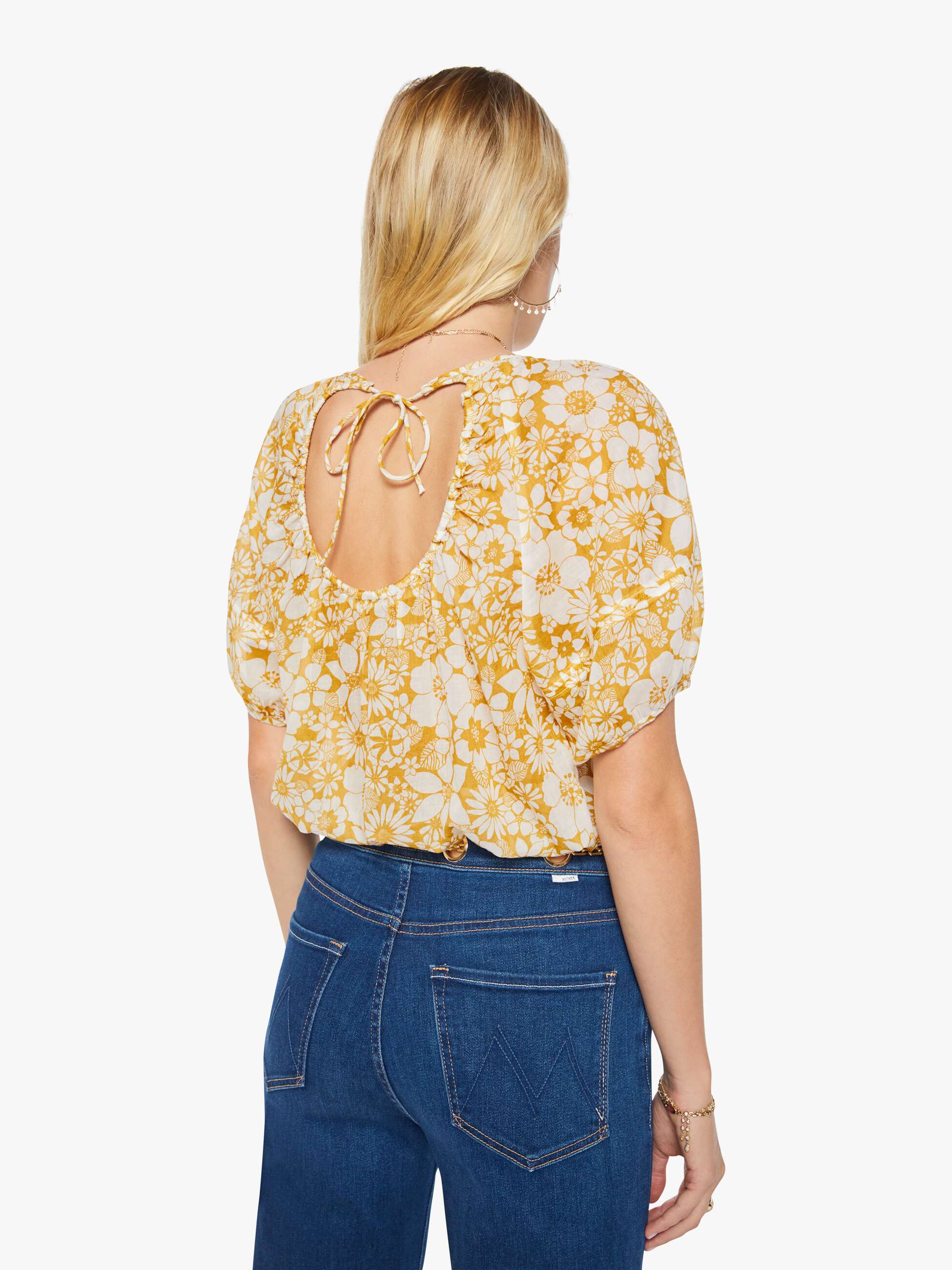 Mother The Party In The Back Shirt Bluse Floral Notes Baumwolle