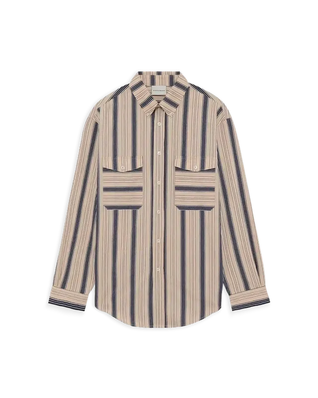 Drôle De Monsieur Chemise Rayée Hemd beige gestreift