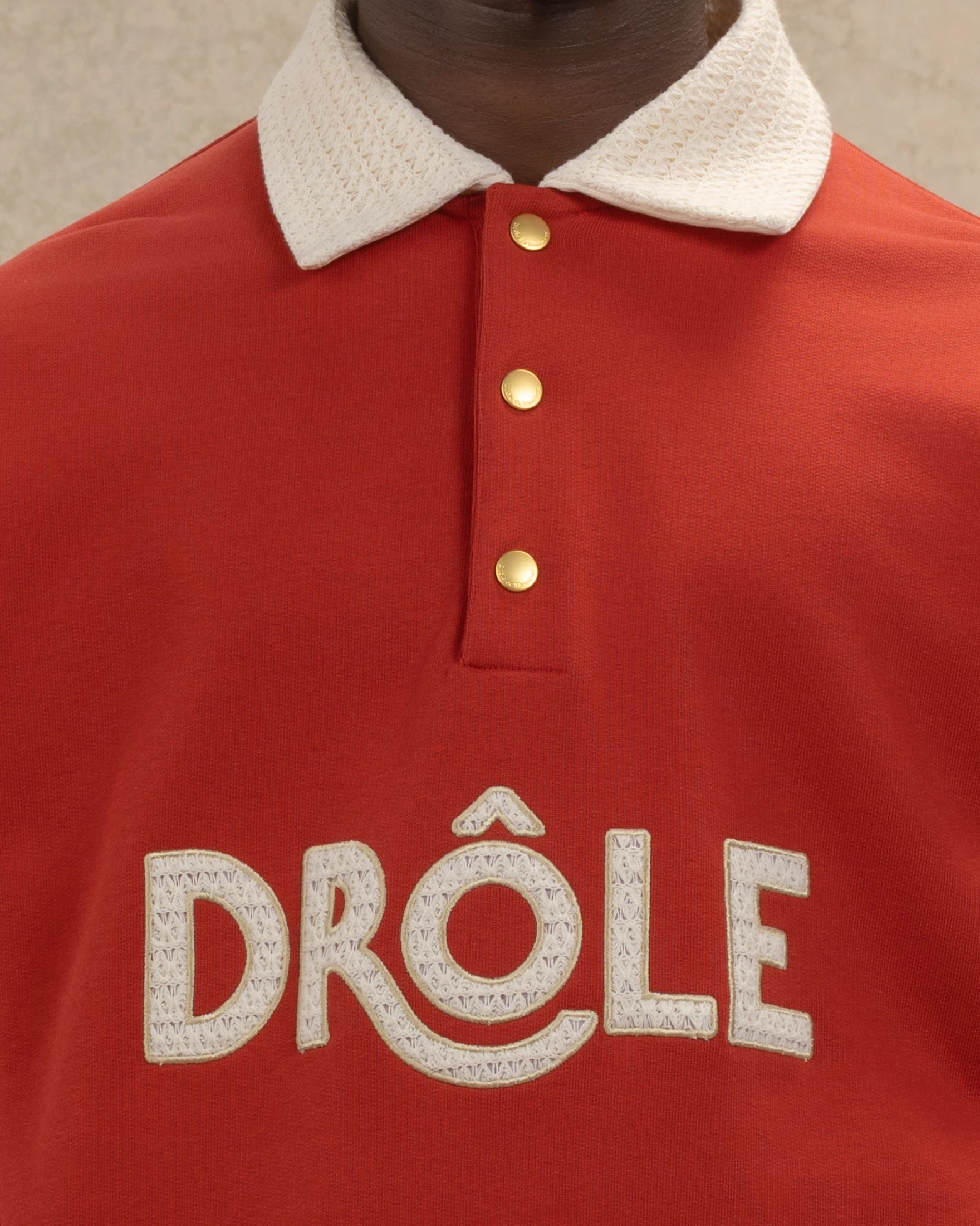 Drôle De Monsieur Polo Drôle Col Crochet Polo Dunkelrot Baumwolle