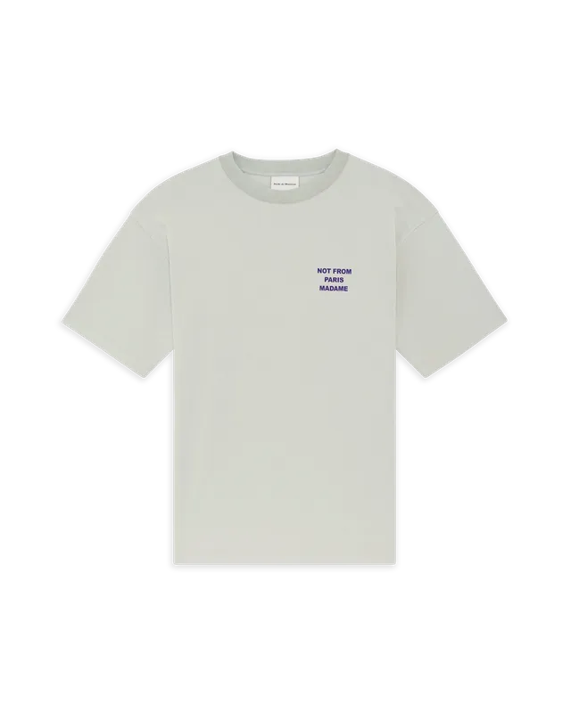 Drôle De Monsieur Bold Slogan T-Shirt Grau Baumwolle