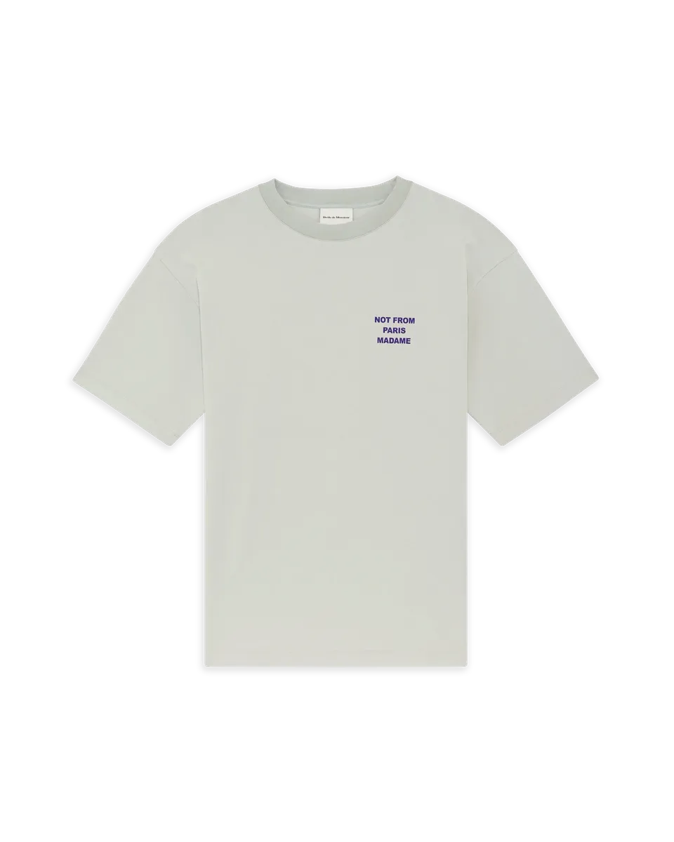 Drôle De Monsieur Bold Slogan T-Shirt Grau Baumwolle