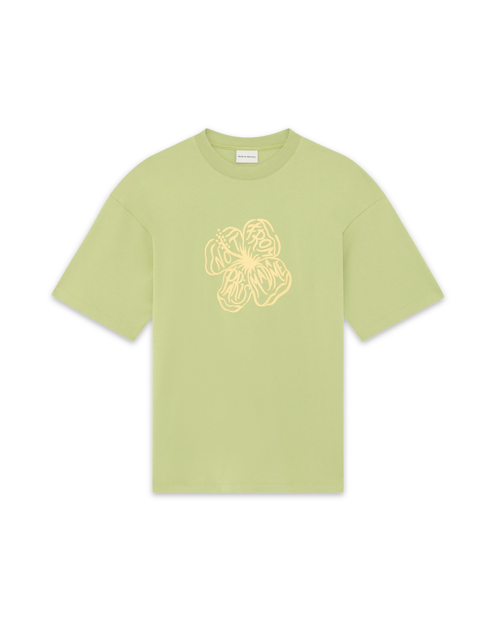 Drôle De Monsieur T-Shirt Slogan Hibiscus Shirt Helloliv Baumwolle