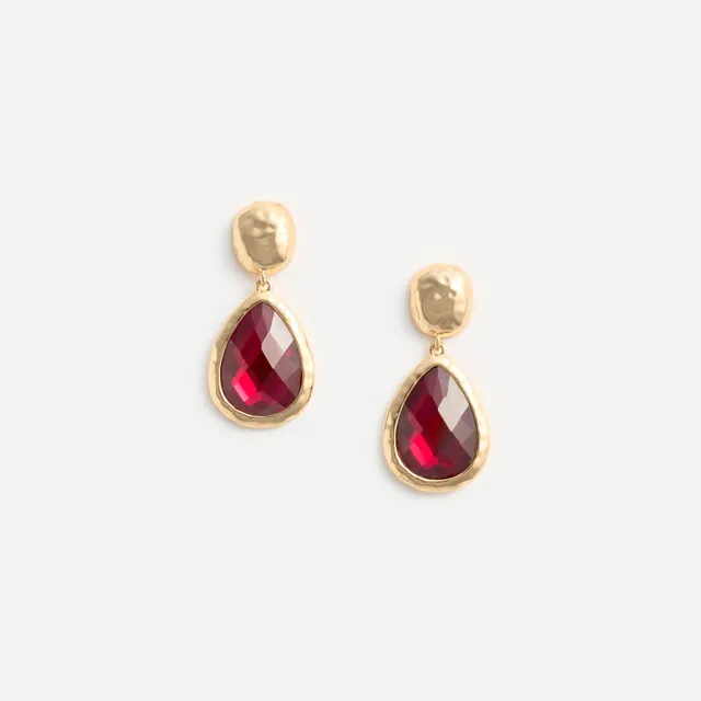 Self Portrait Gold Ruby Ohrringe gold-rot Kristall Messing