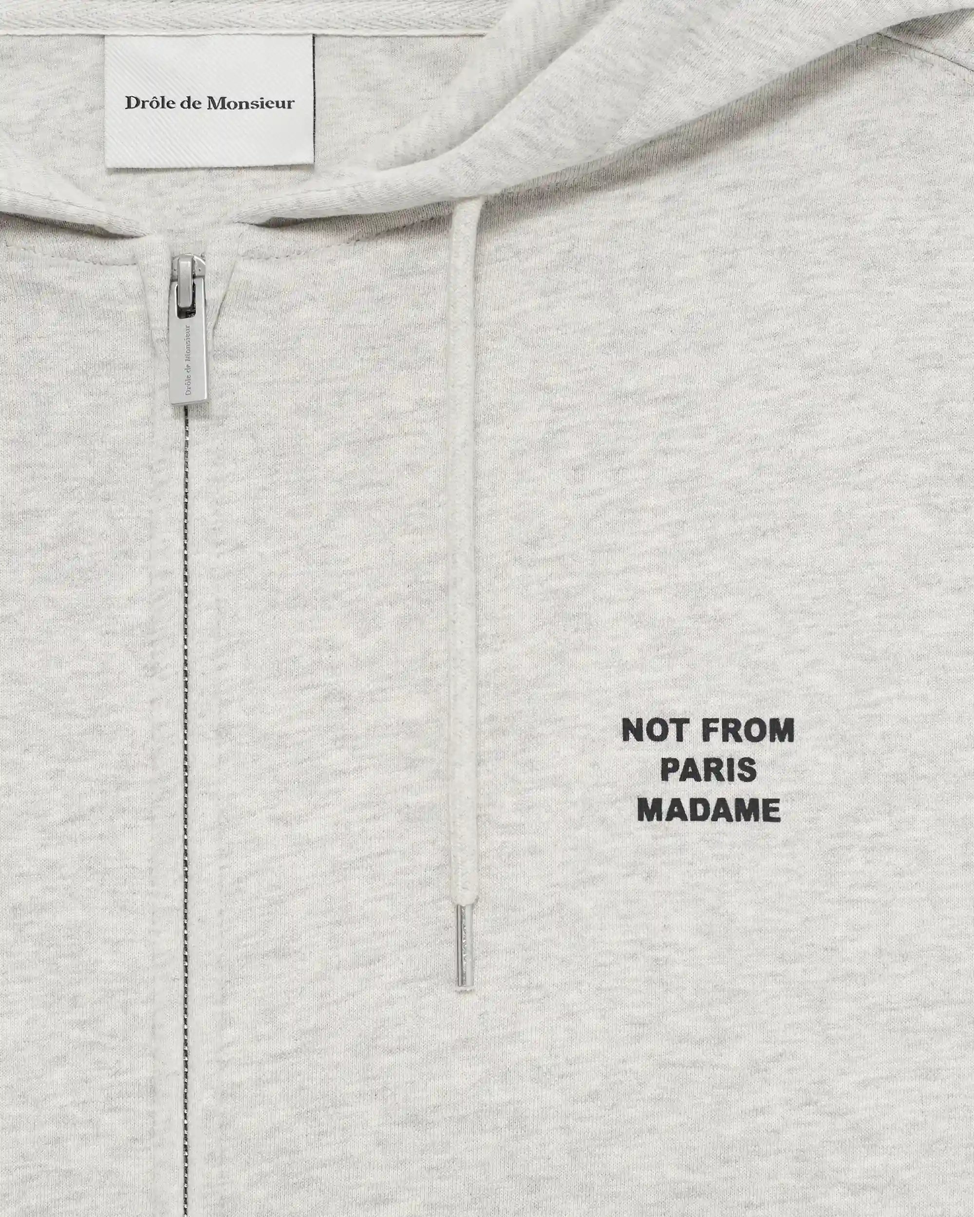 Drôle De Monsieur Slogan Zip Sweatshirt Grau Baumwolle