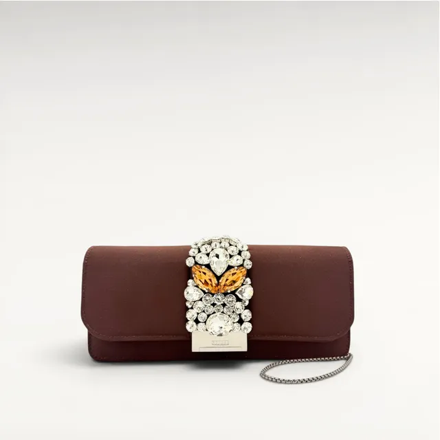 Gedebe Cliky Long Clutch Satin Schmuckstickerei