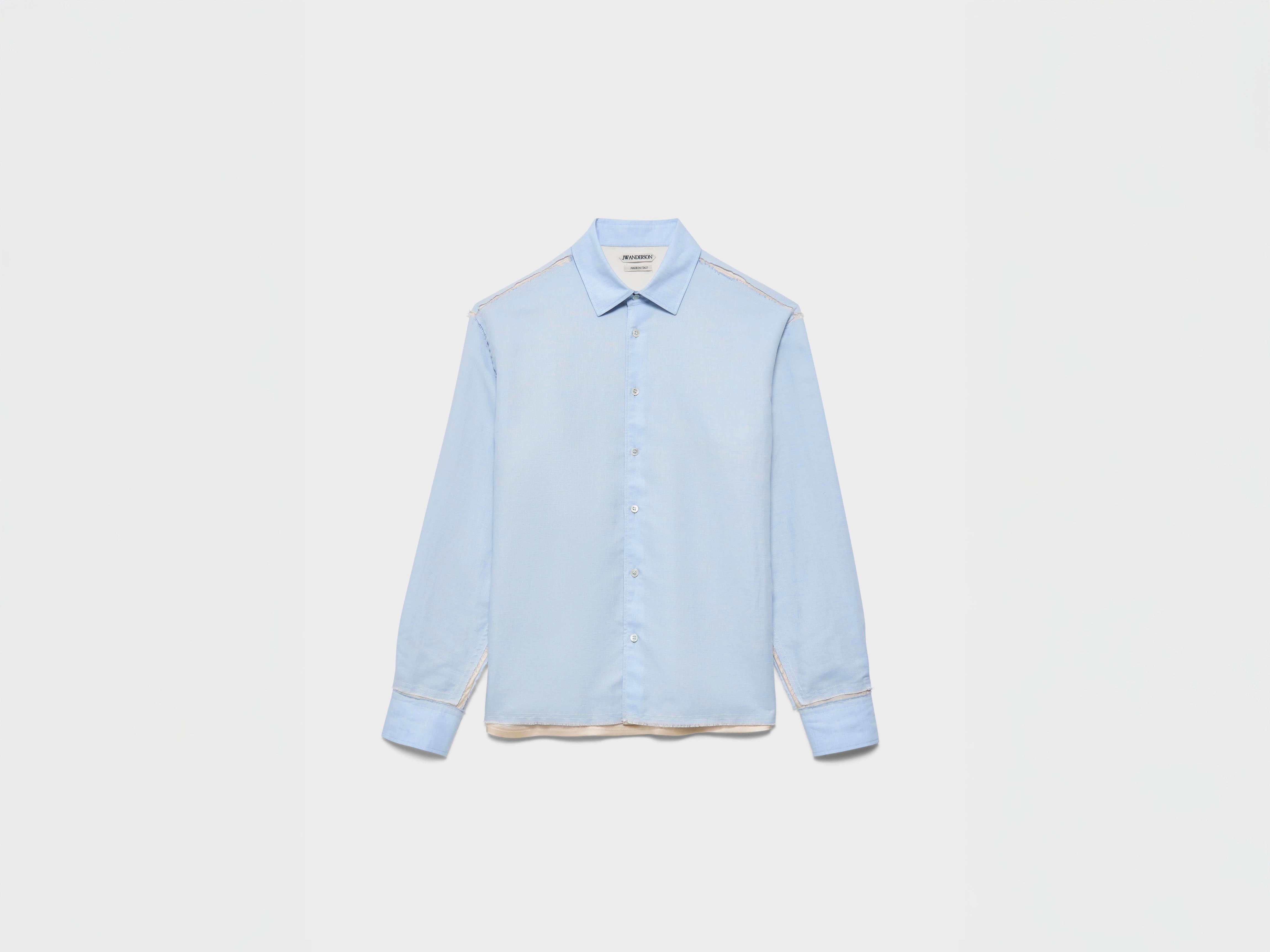 J.W.Anderson Raw Edge Shirt Hemd Hellblau Herren Leinen