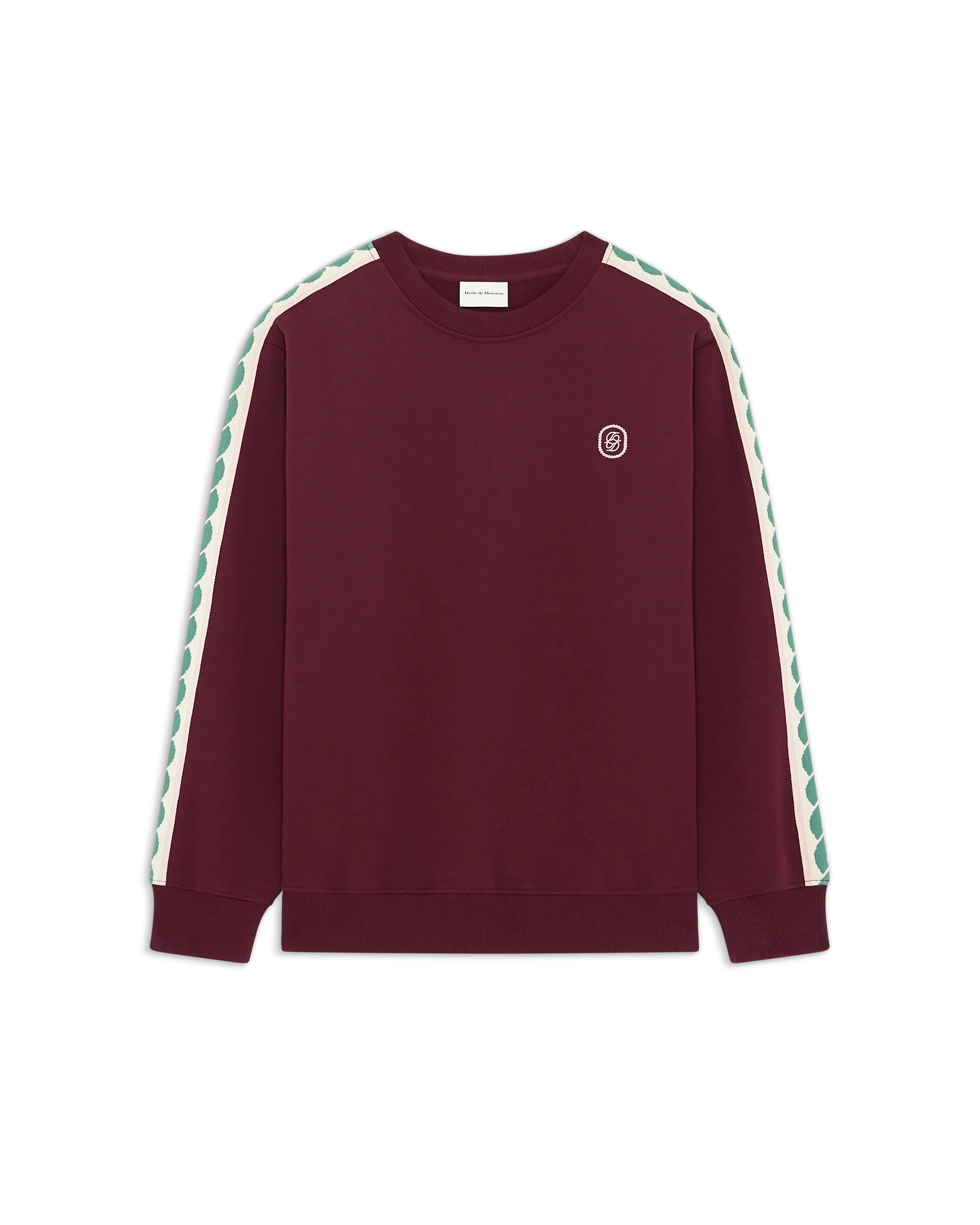 Drôle De Monsieur Le Sweatshirt Tresses Sweater Bordeaux Baumwolle
