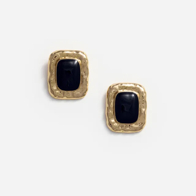 Self Portrait Mottled Gold Black Ohrringe Ohrstecker schwarz