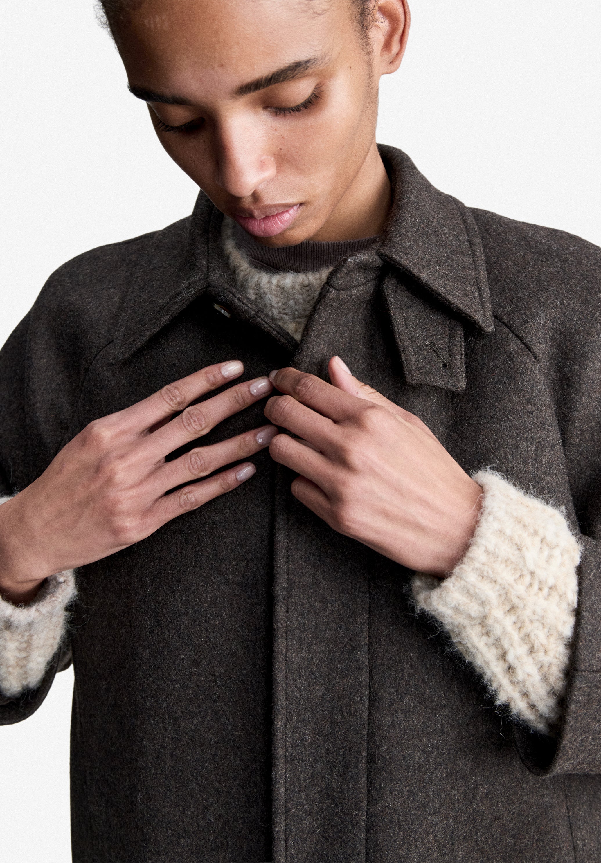 A.P.C. Mac Mantel Braun Oversize Wolle 42