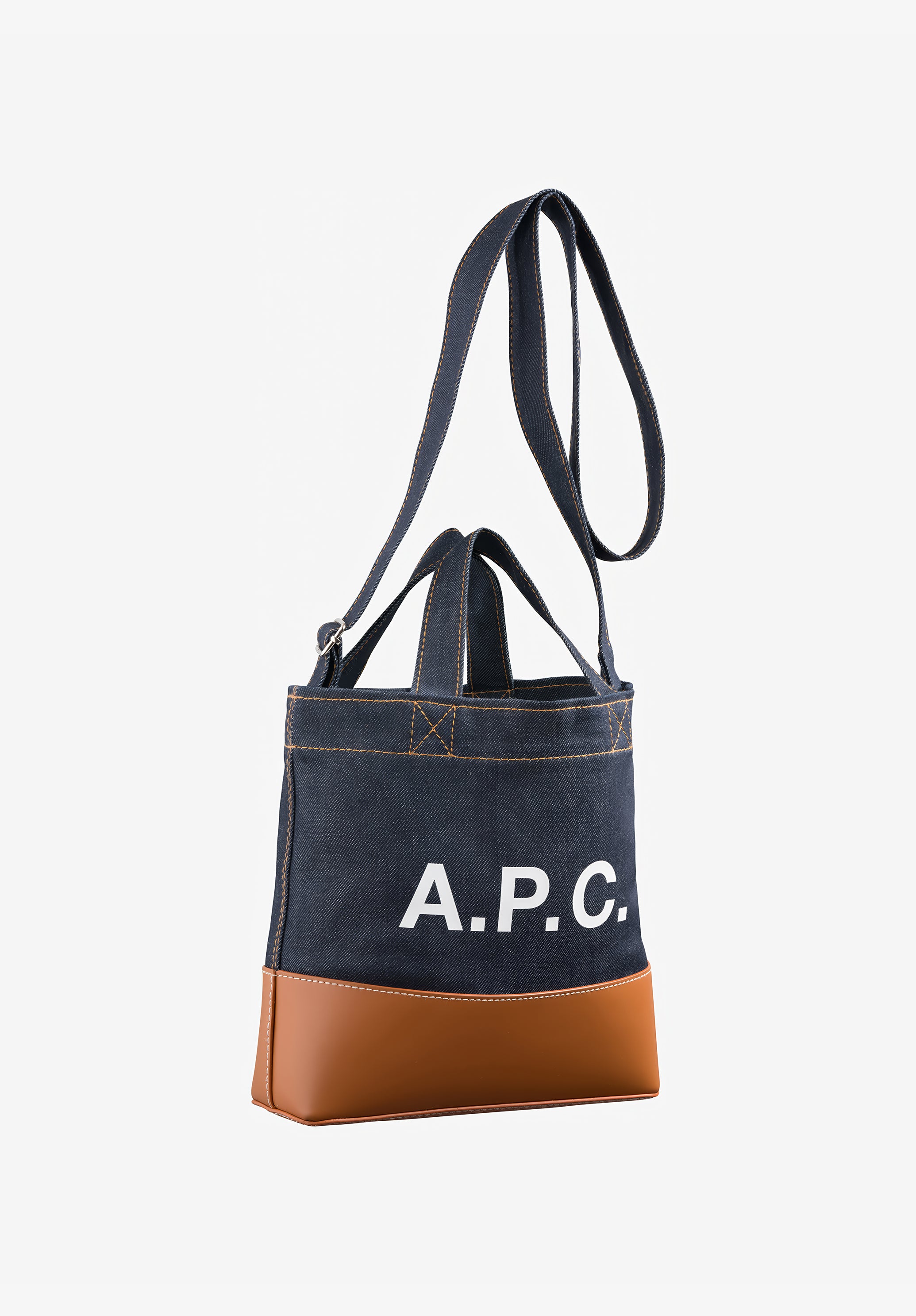 A.P.C. BAGS Axel Mini Stoffbeutel Denim TU Leder