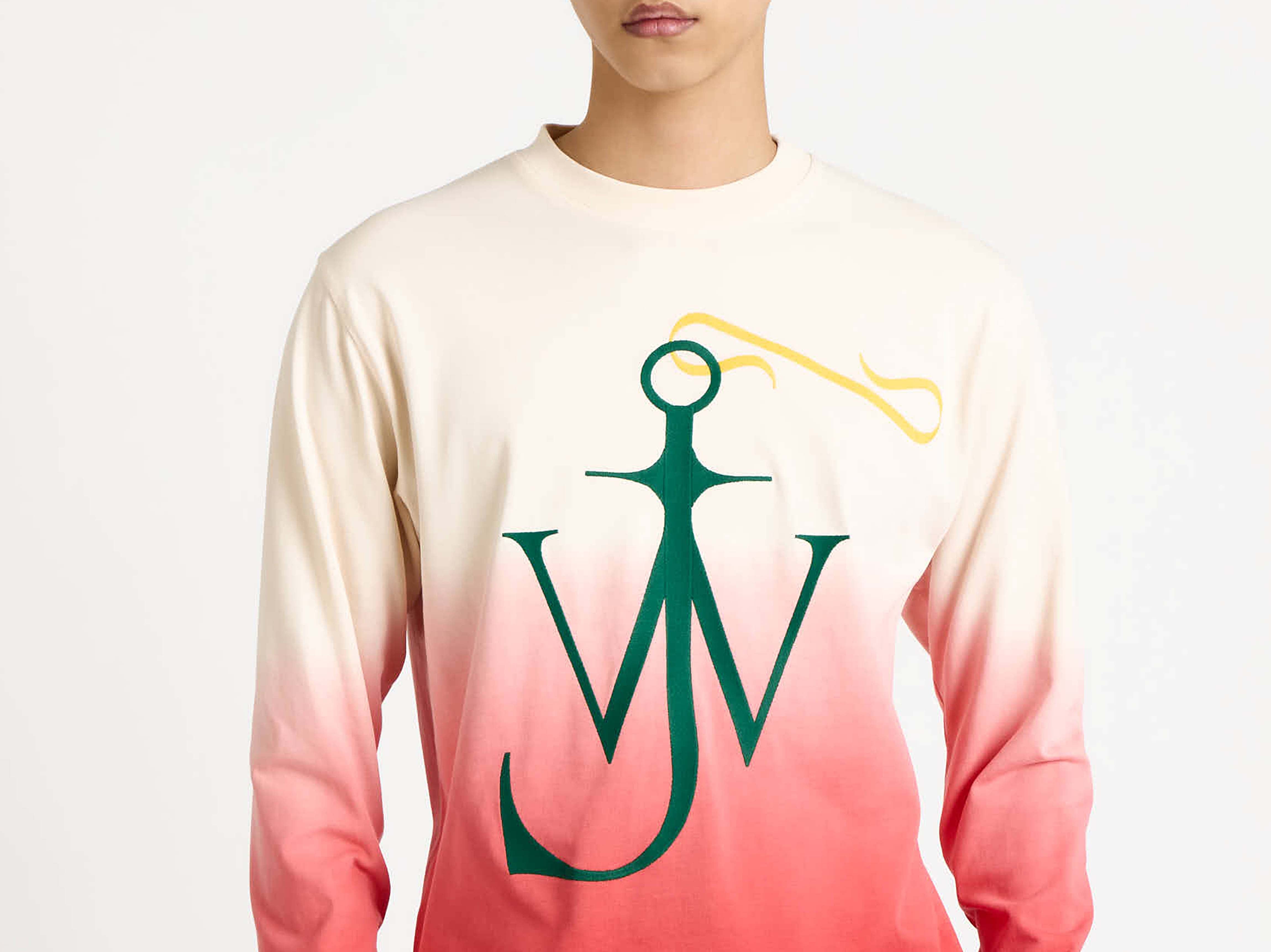 J.W.Anderson Dip Dye Anchor Longsleeve Off-White/Red Herren