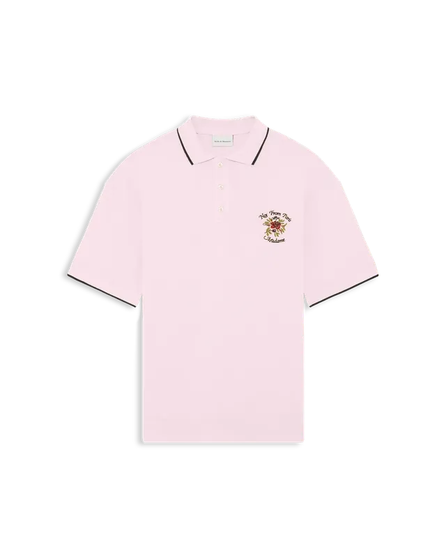 Drôle De Monsieur Polo Piqué Slogan Rose Polo Hellrosa