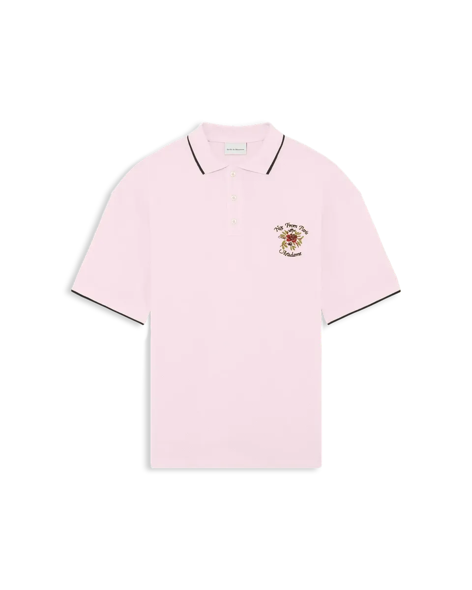 Drôle De Monsieur Polo Piqué Slogan Rose Polo Hellrosa
