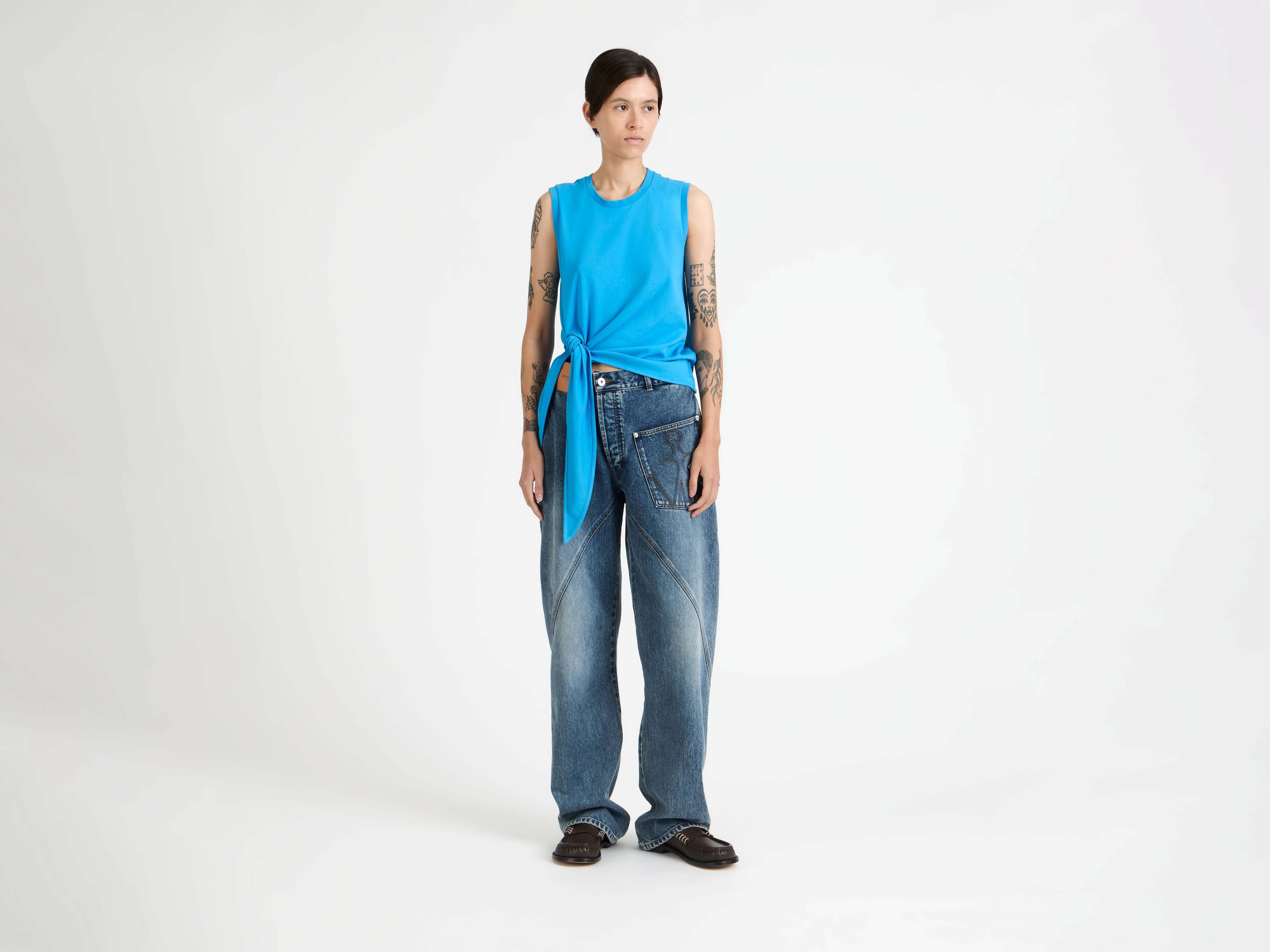 J.W.Anderson Hem Knot Tank Top hellblau Jersey