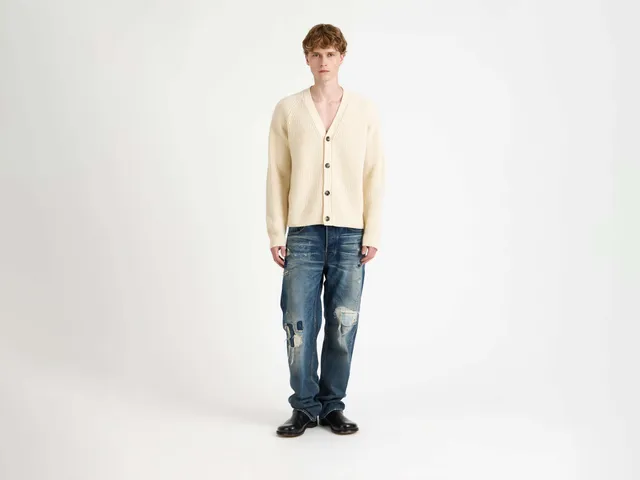 J.W.Anderson V-Neck Cardigan Ivory Herren Yak